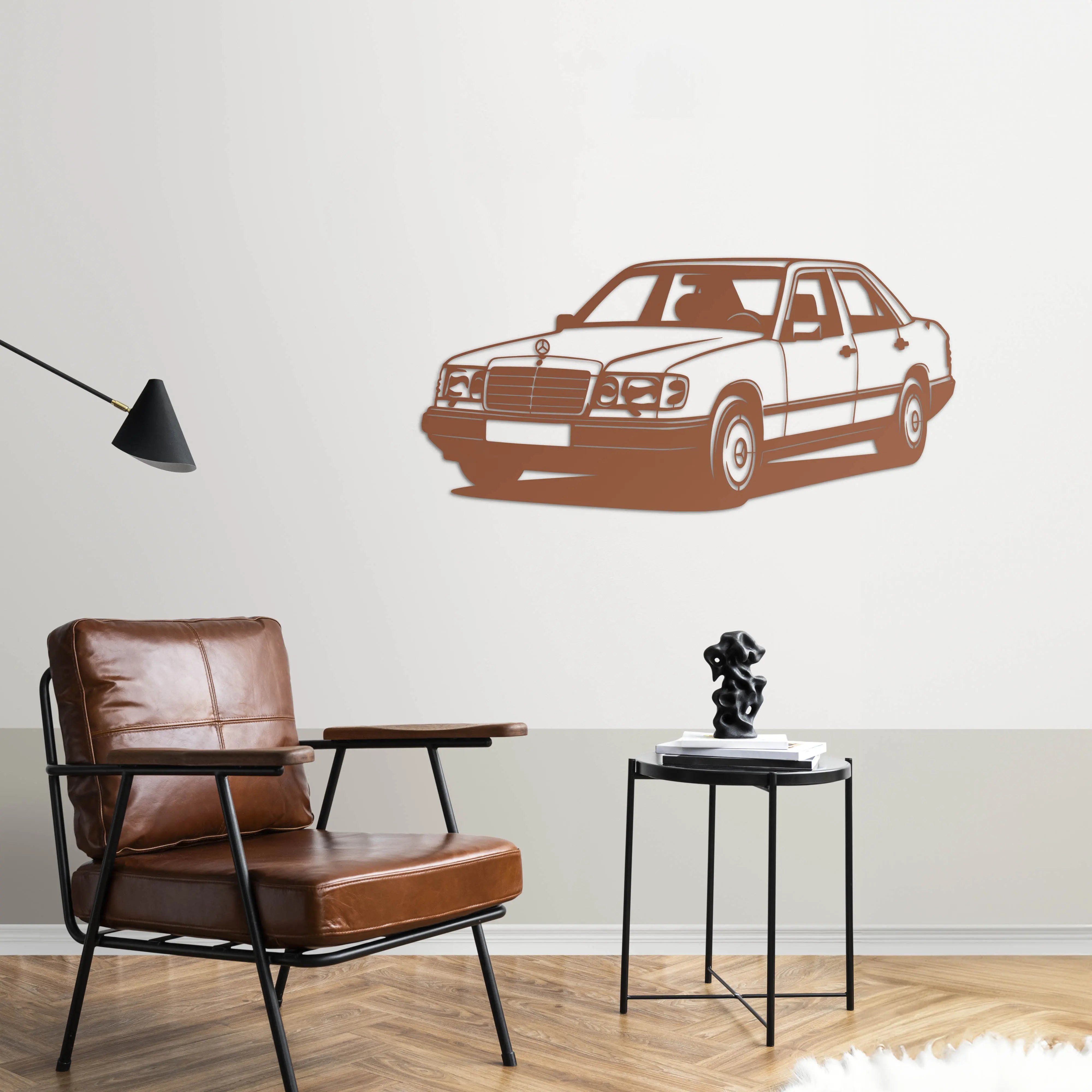 Mercedes-Benz 300E (W124) – Araba Metal Duvar Dekoru Laser Artique