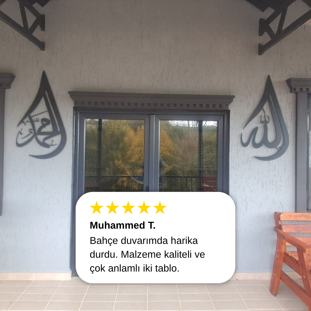 Felak ve Nas – İslami Kufi Hat Metal Duvar Dekoru Laser Artique
