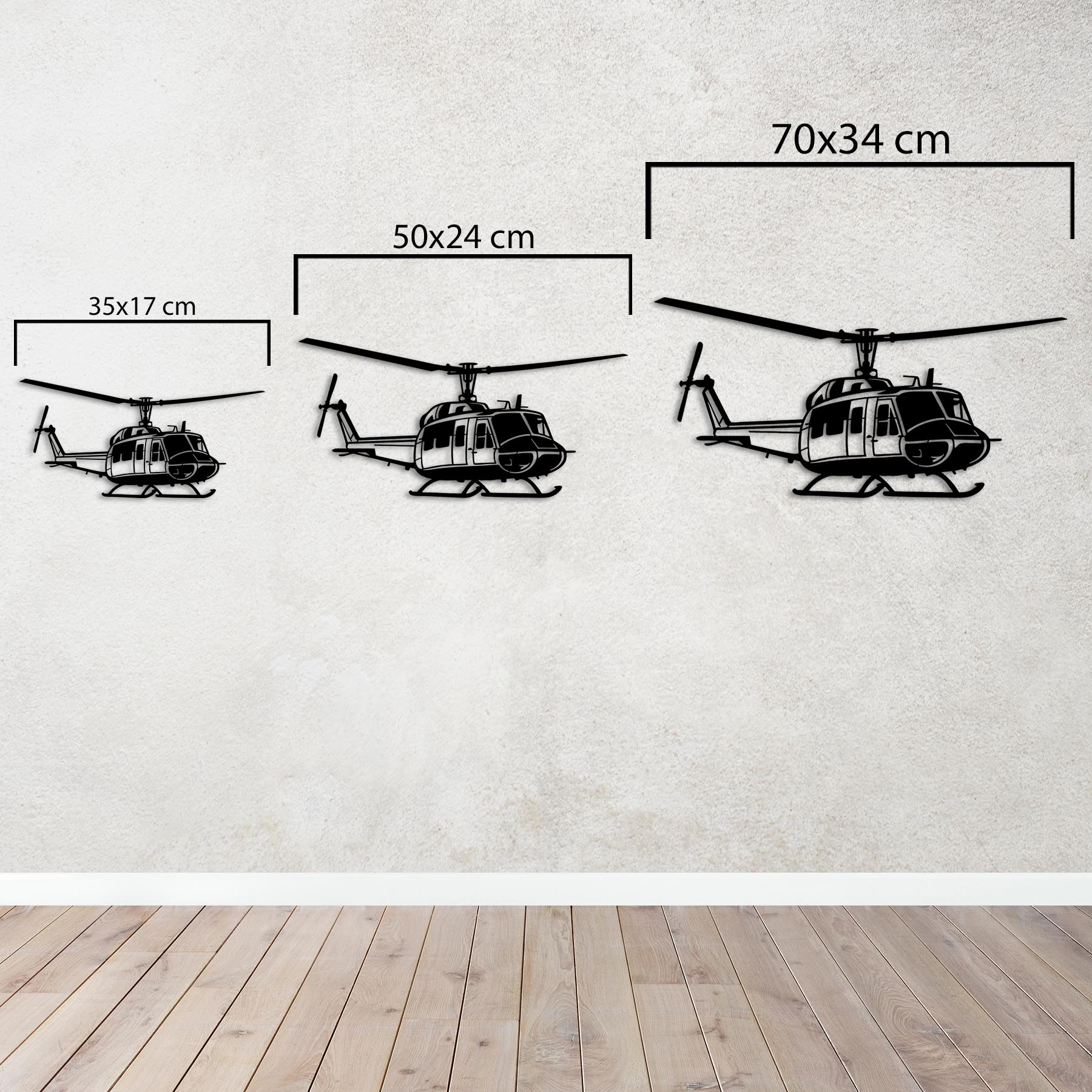 AB-212 Helikopter Metal Duvar Dekoru