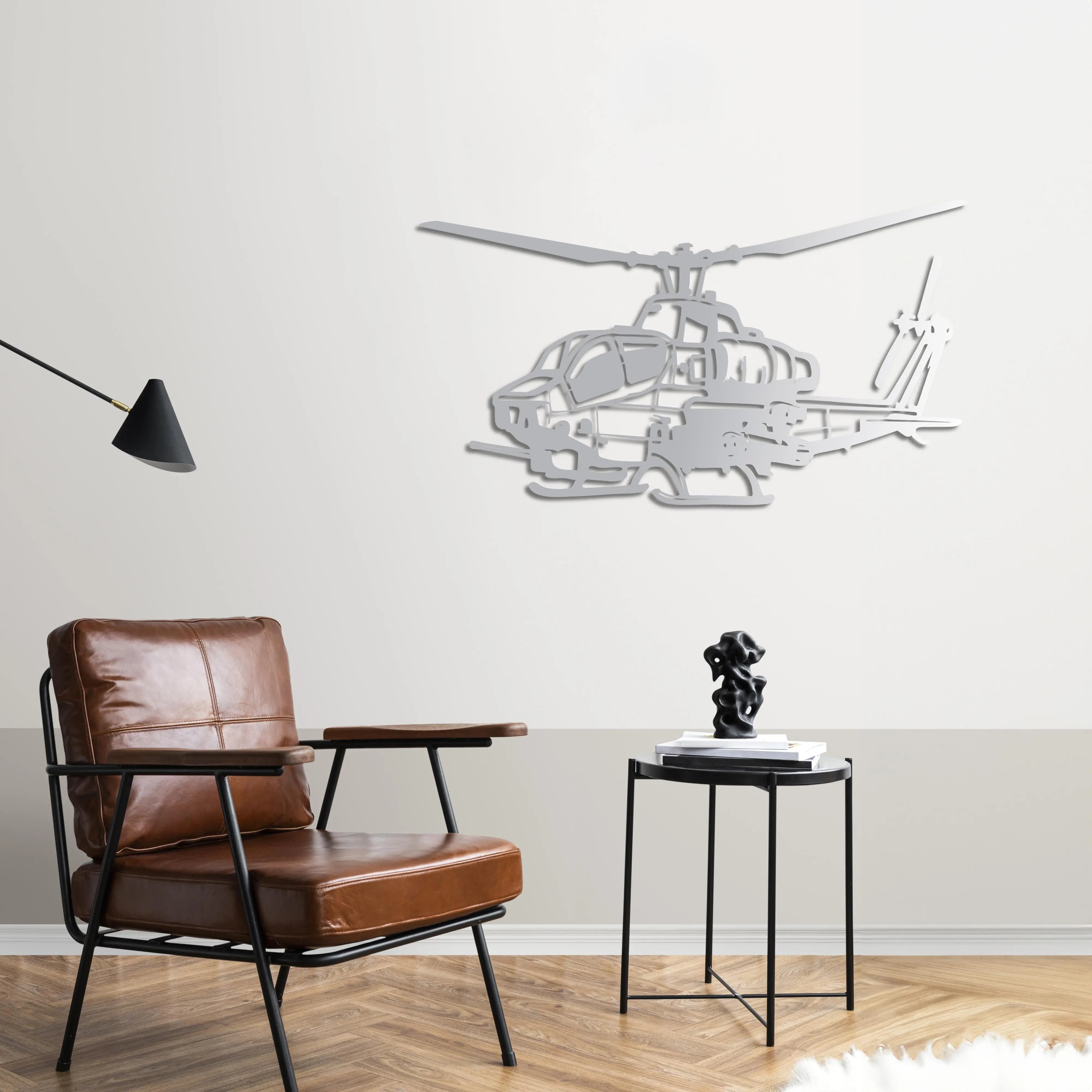 AH-1W Super Cobra Helikopter Metal Duvar Dekoru Laser Artique