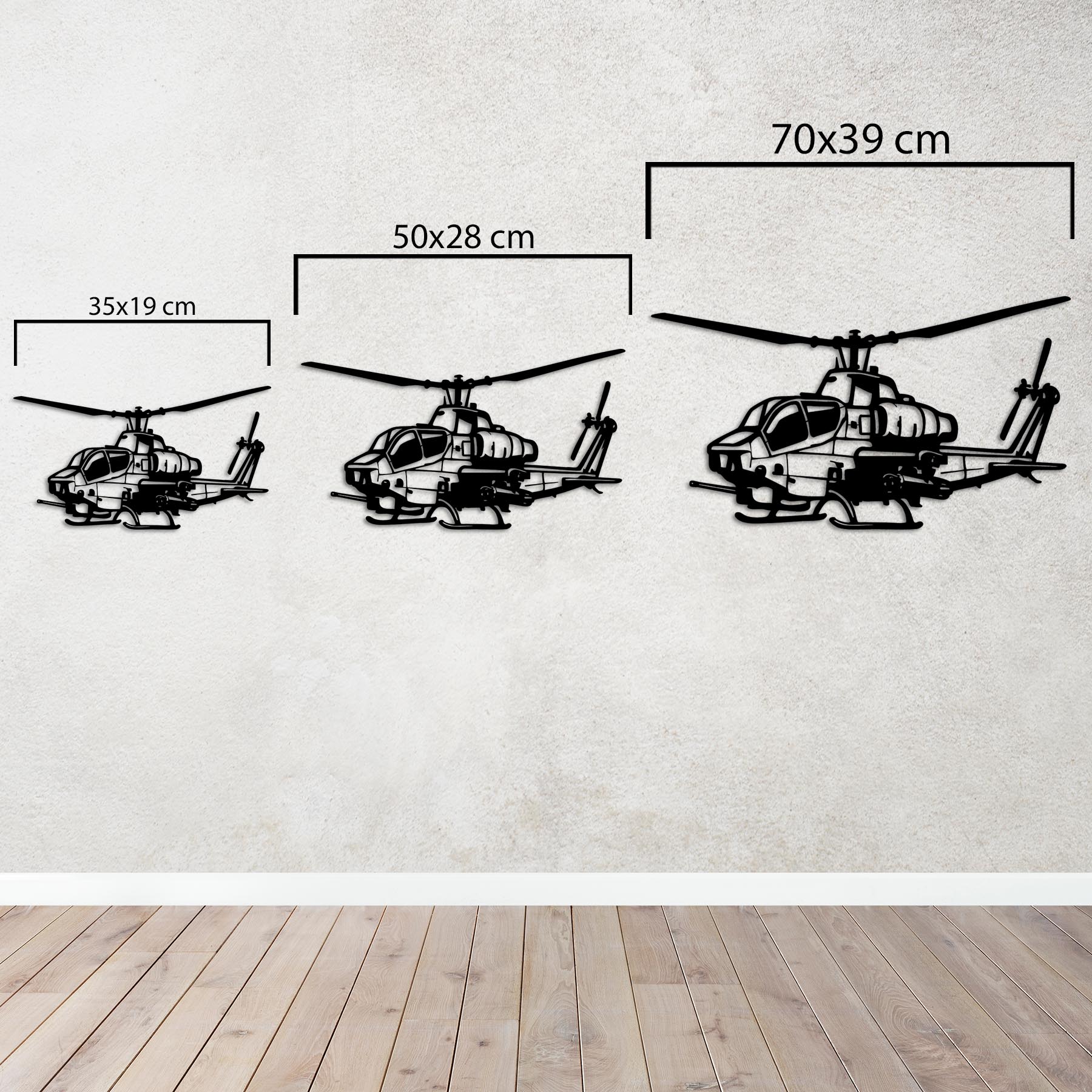 AH-1W Super Cobra Helikopter Metal Duvar Dekoru