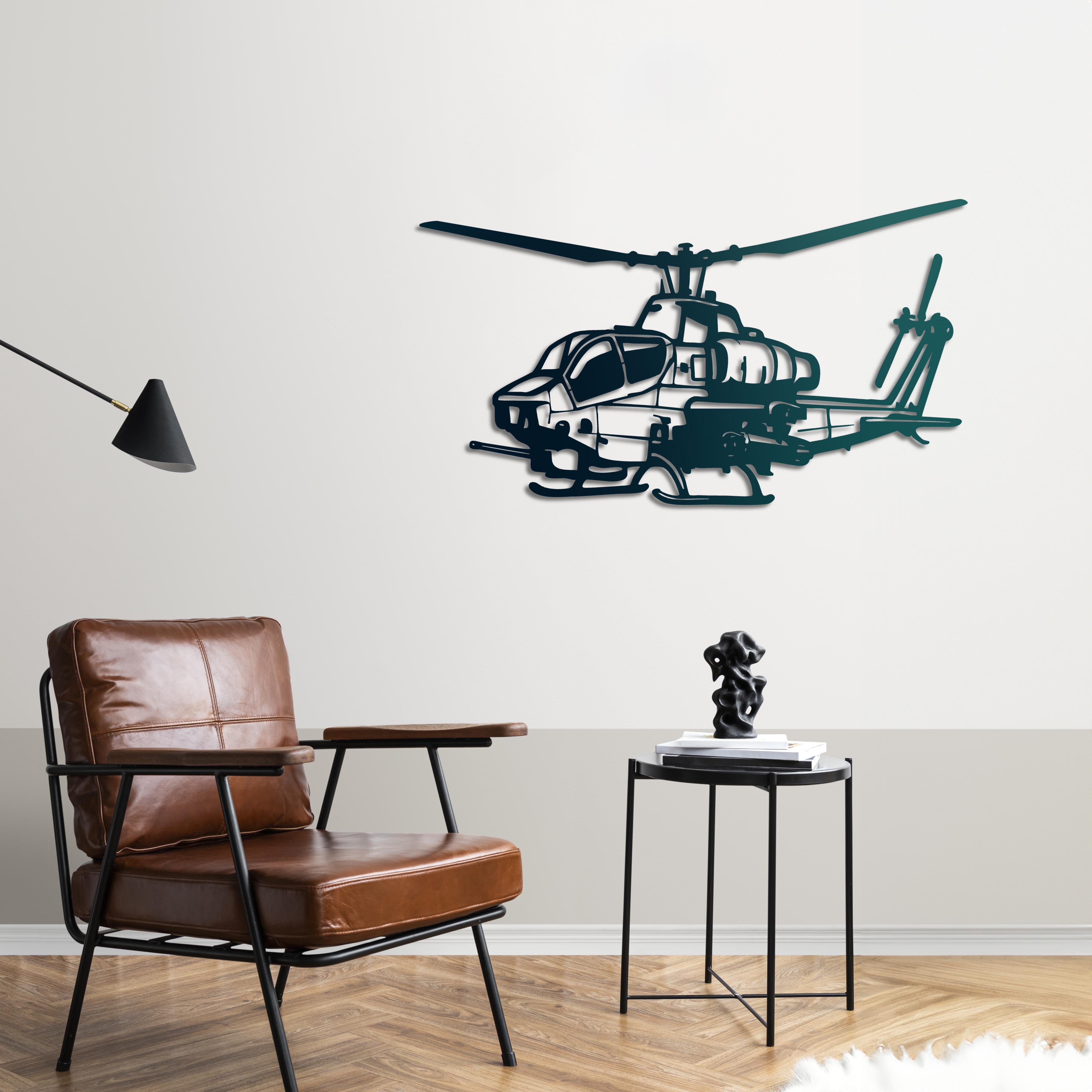AH-1W Super Cobra Helikopter Metal Duvar Dekoru