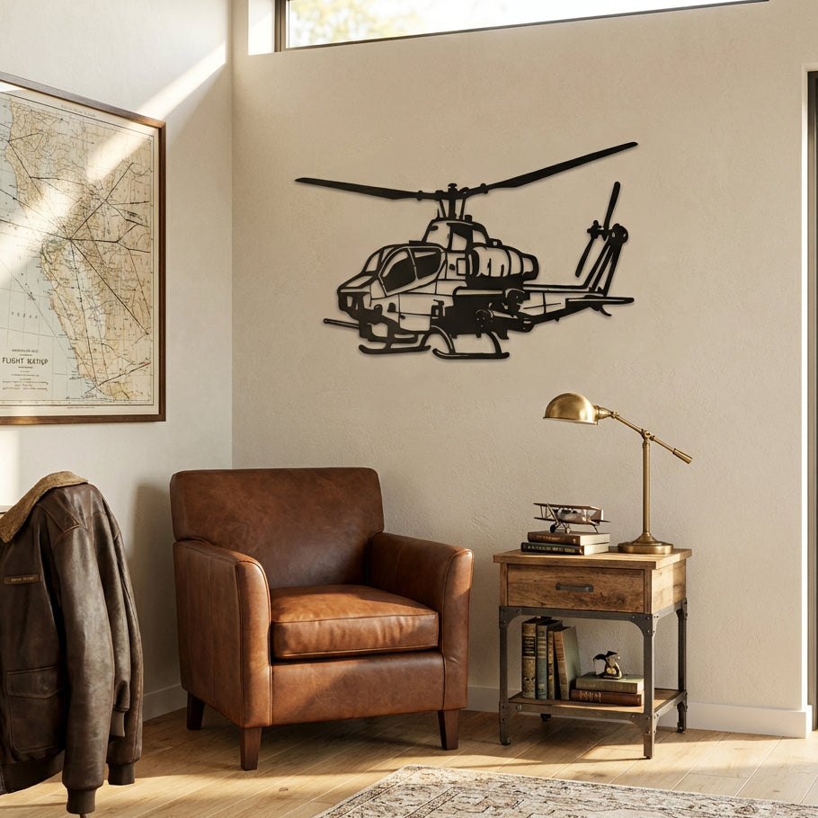 AH-1W Super Cobra Helikopter Metal Duvar Dekoru