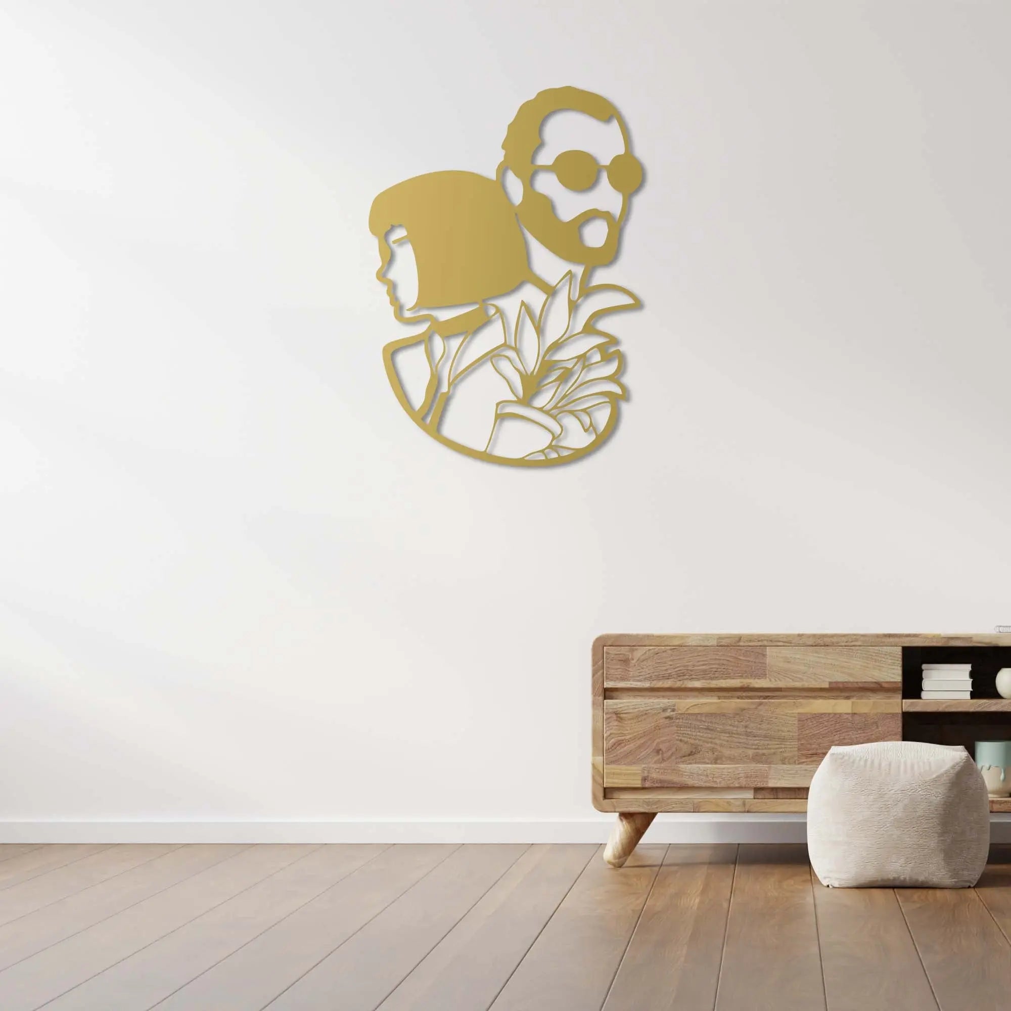 Kadın ve Adam – Minimal Silüet Metal Duvar Dekoru Laser Artique