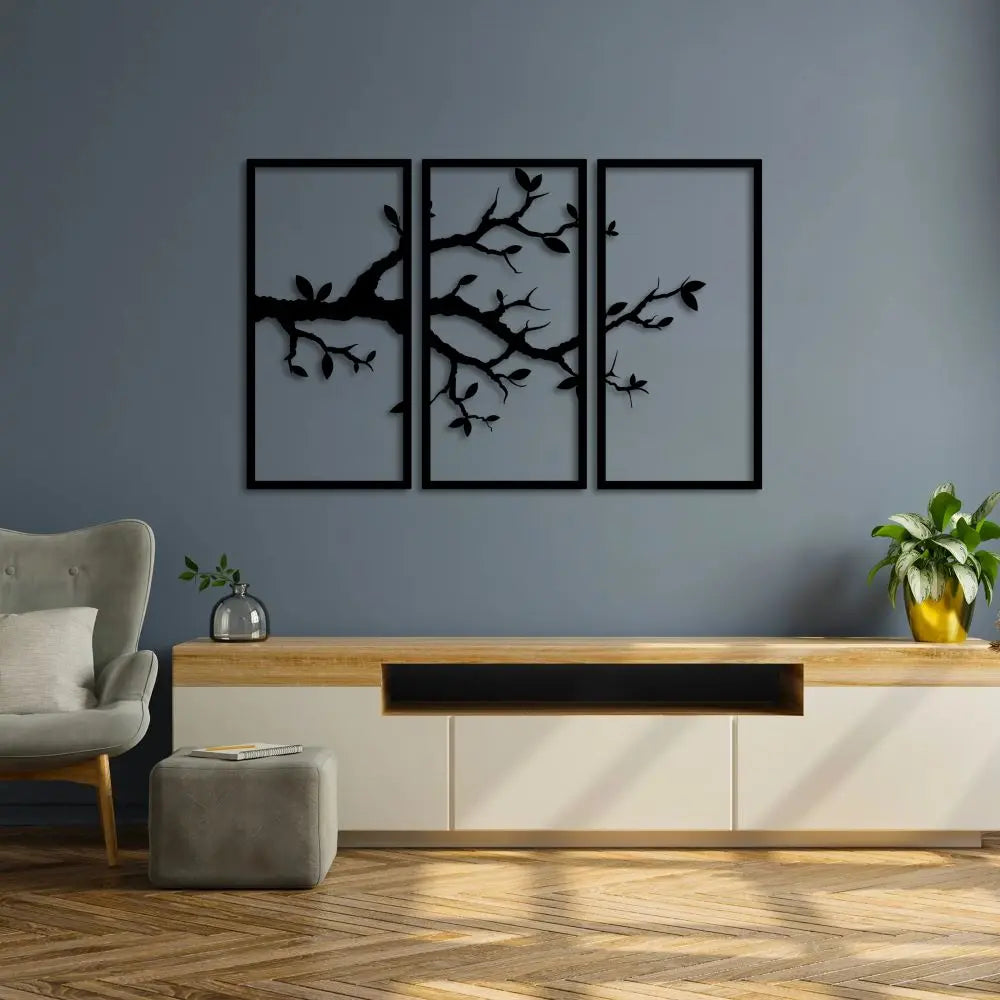 Sakinlik Dalları Metal Duvar Dekoru Laser Artique