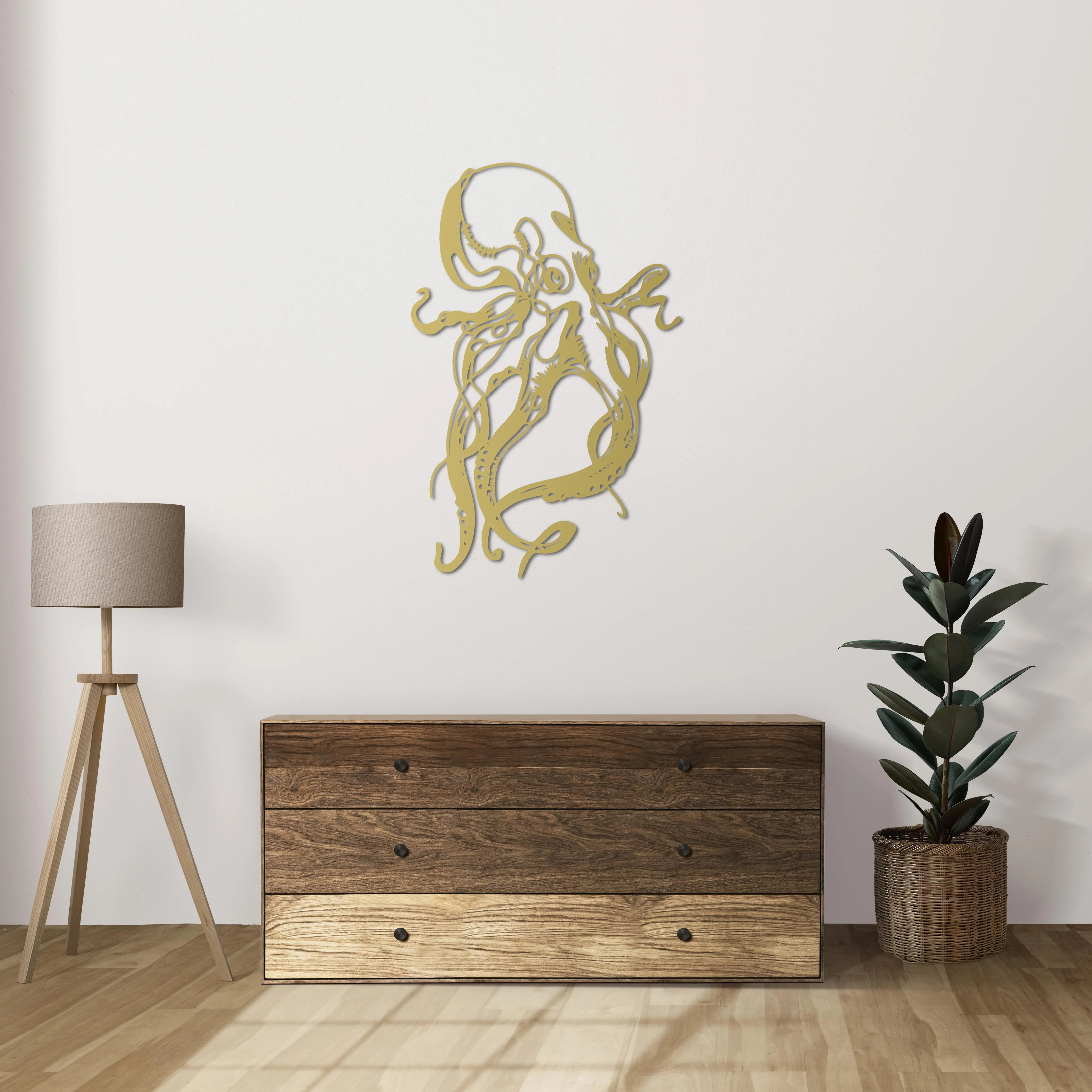 Okyanus’un Efendisi – Ahtapot Metal Duvar Dekoru Laser Artique