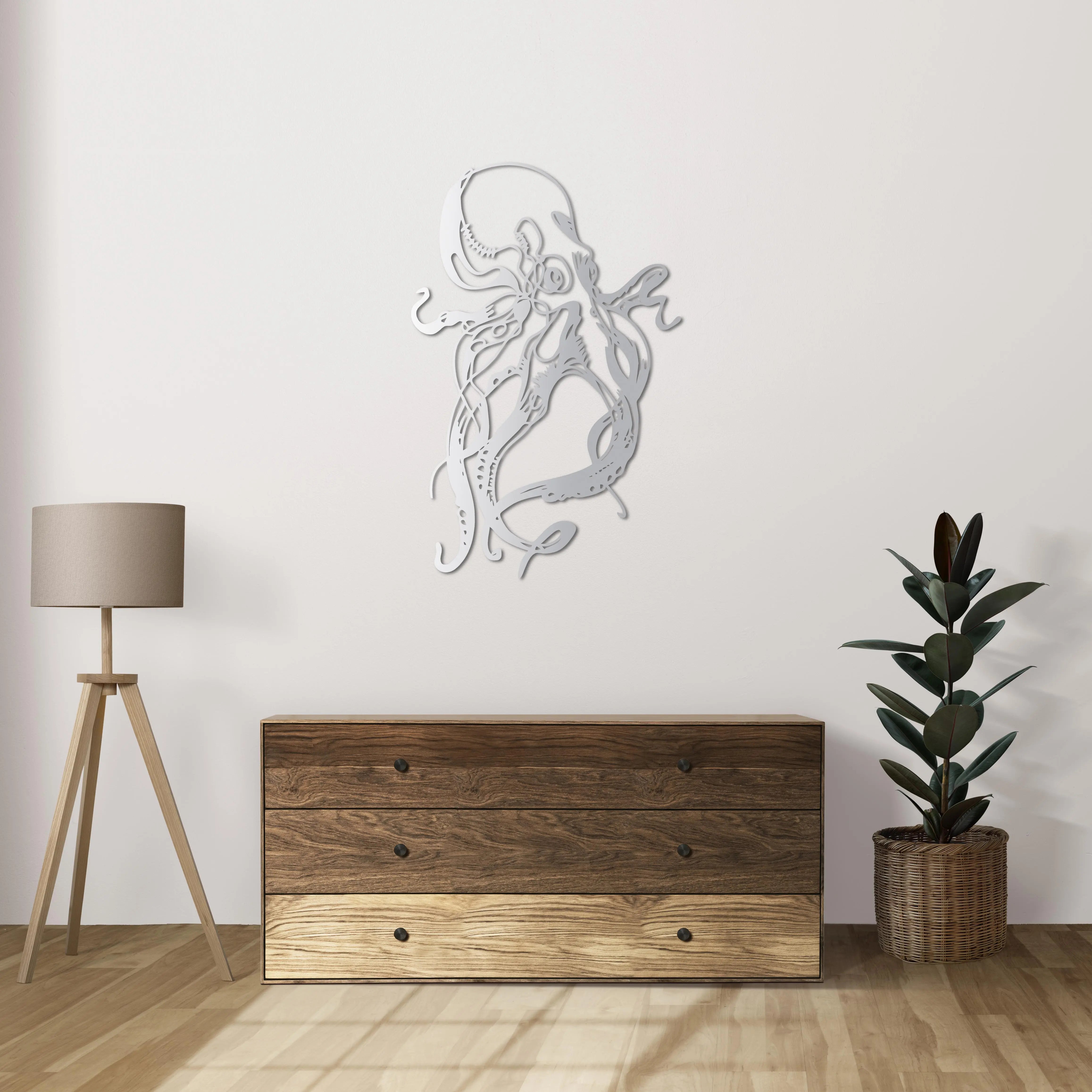 Okyanus’un Efendisi – Ahtapot Metal Duvar Dekoru Laser Artique