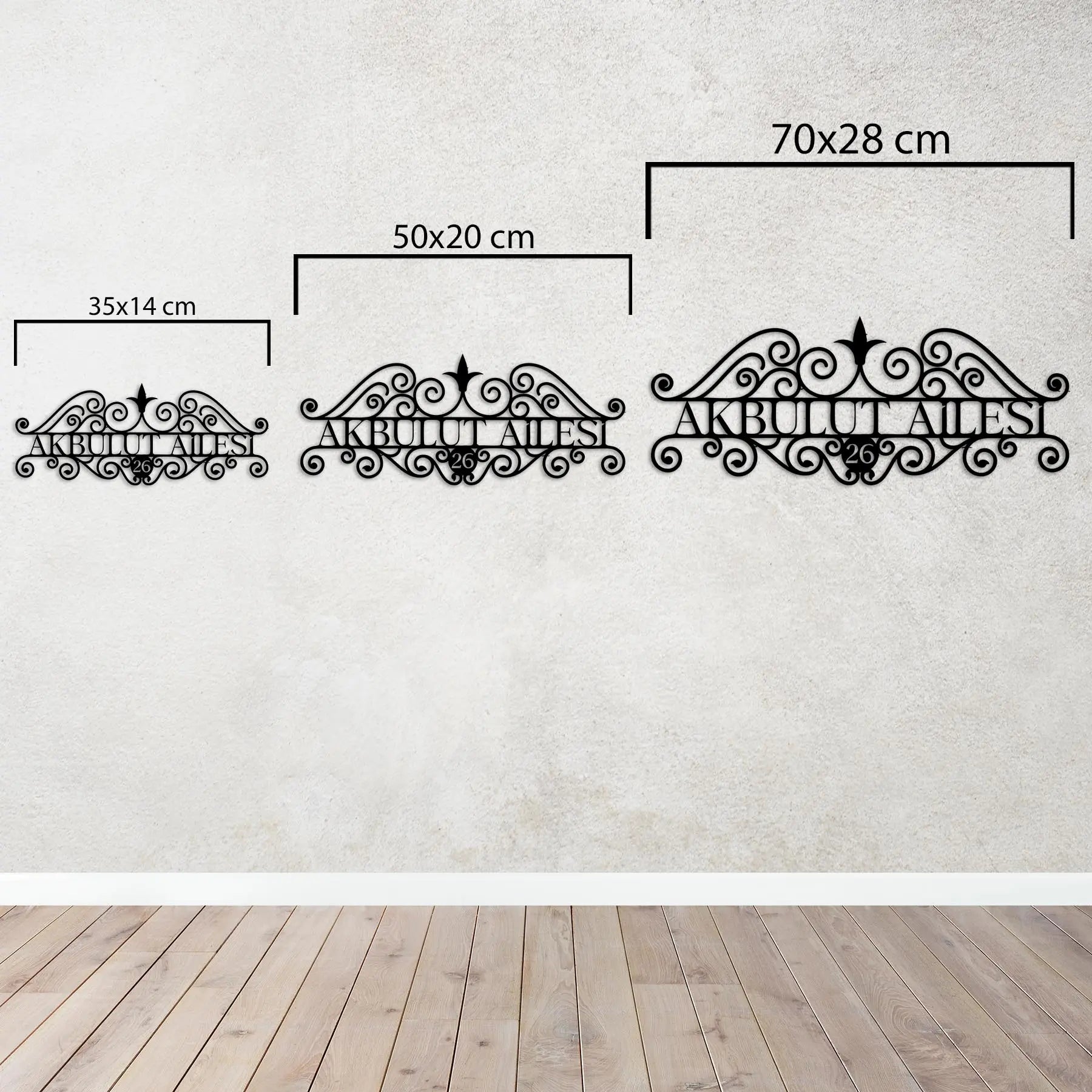Kişiye Özel Aile İsimliği – Metal Duvar Dekoru Laser Artique