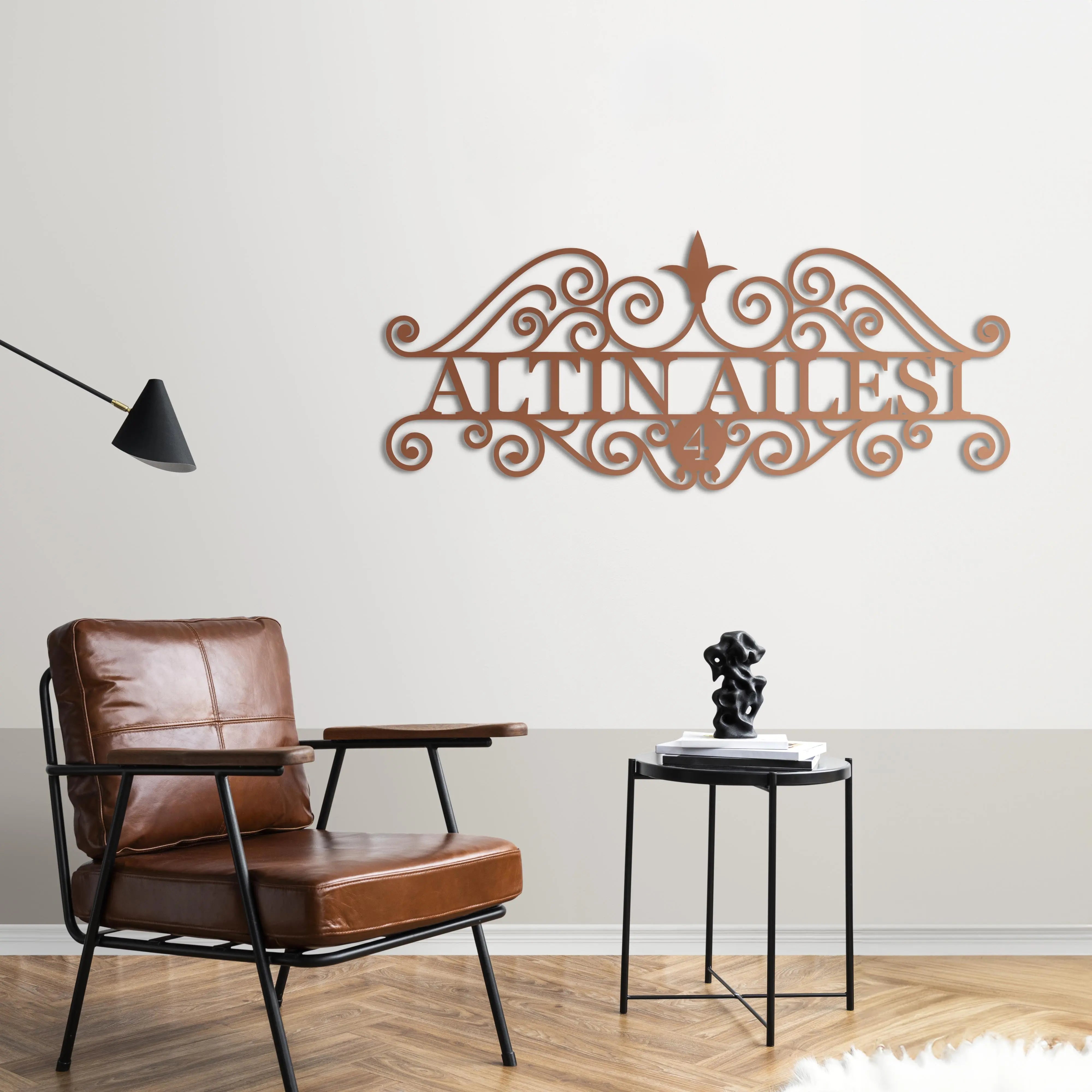 Kişiye Özel Aile İsimliği – Metal Duvar Dekoru Laser Artique