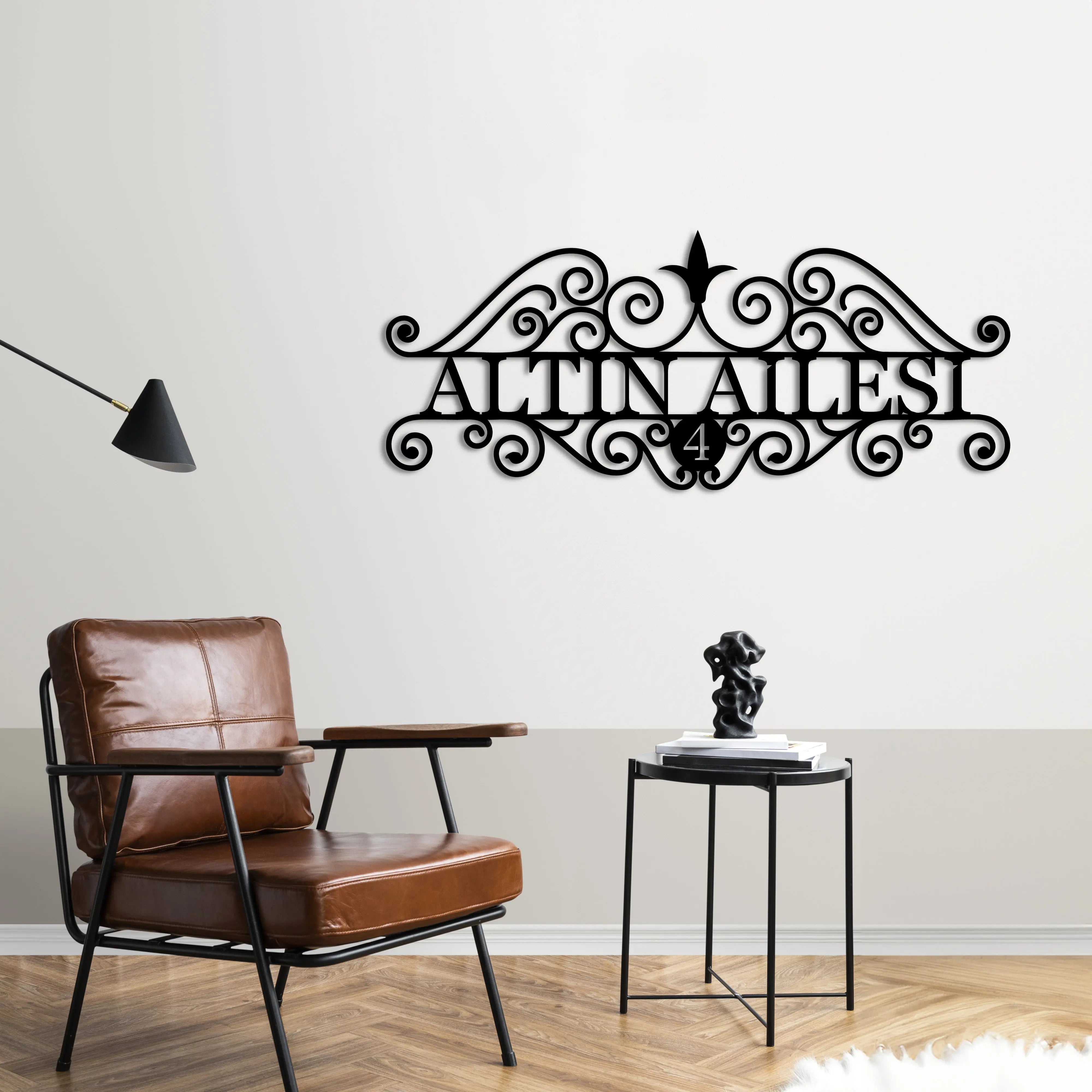 Kişiye Özel Aile İsimliği – Metal Duvar Dekoru Laser Artique