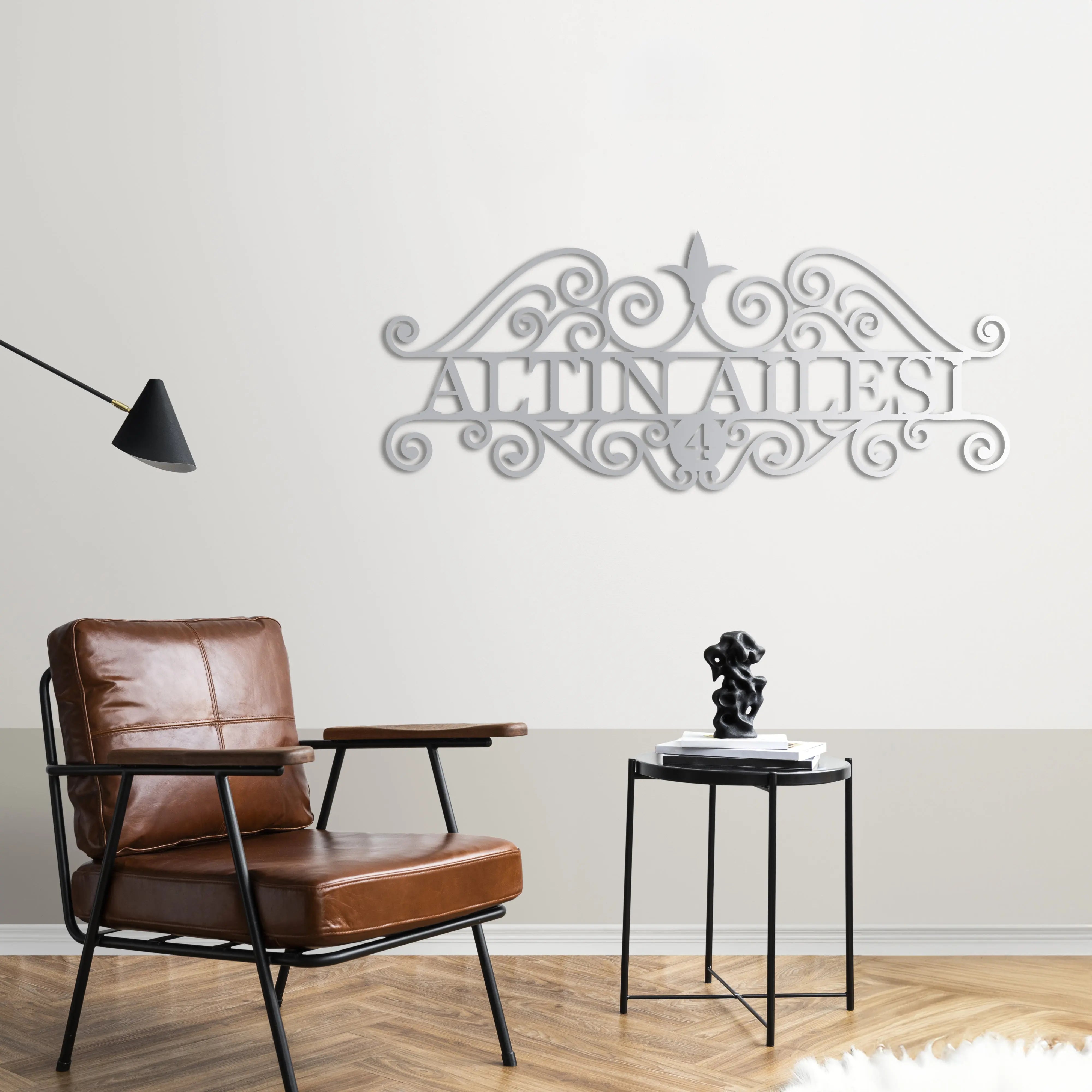 Kişiye Özel Aile İsimliği – Metal Duvar Dekoru Laser Artique