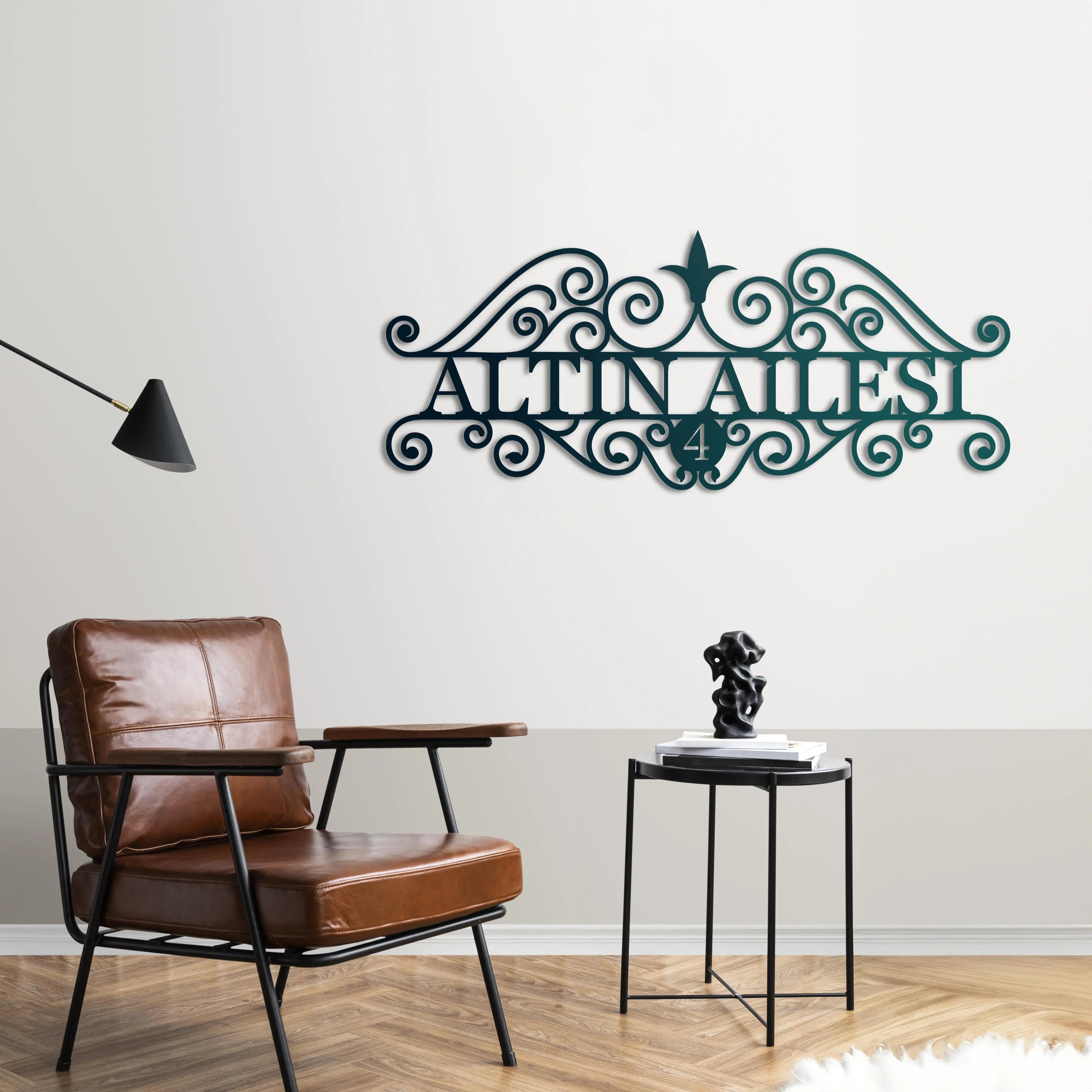 Kişiye Özel Aile İsimliği – Metal Duvar Dekoru Laser Artique