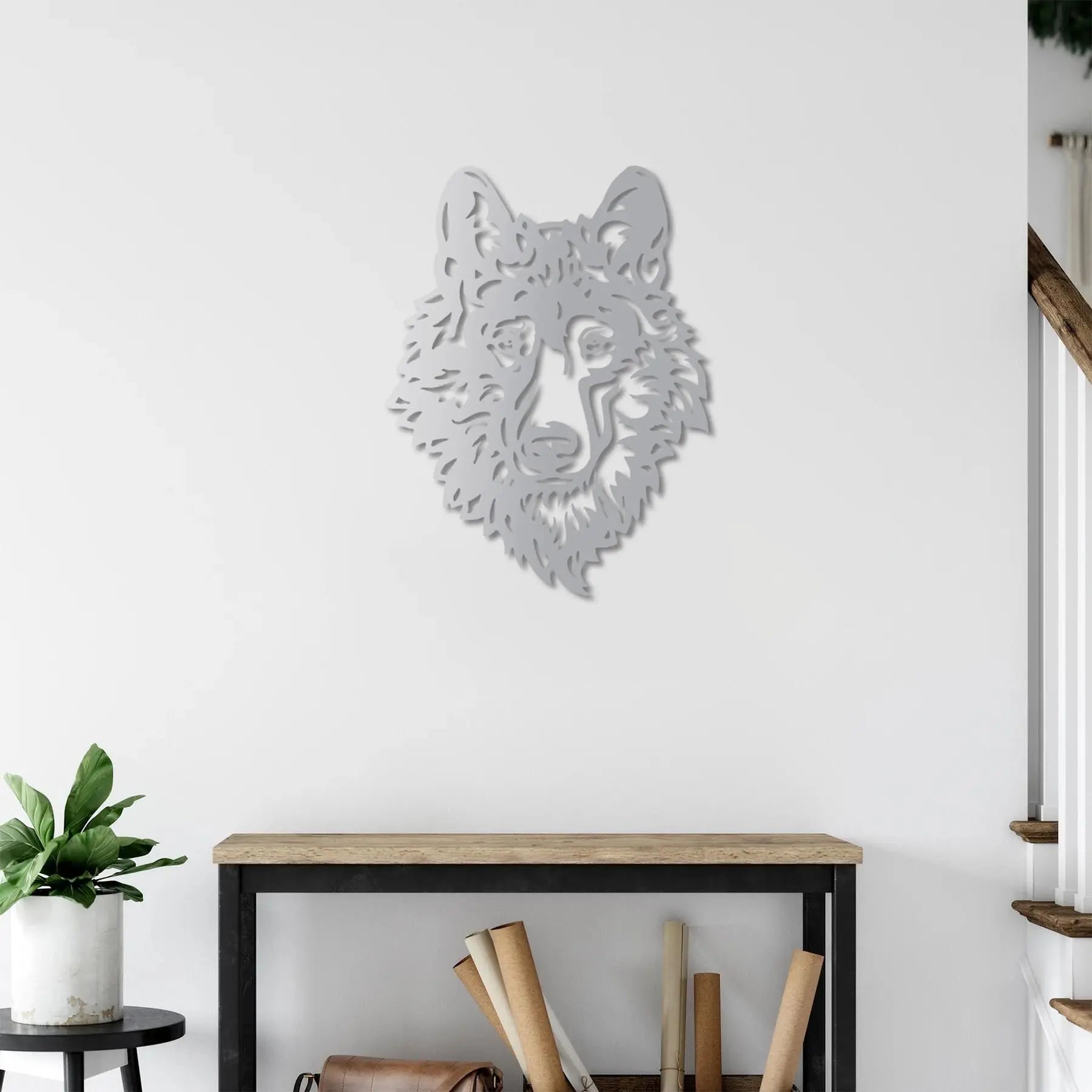 Asil Kurt Metal Duvar Dekoru Laser Artique