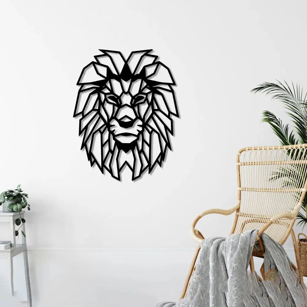Modern Aslan Sanatı Metal Duvar Dekoru Laser Artique
