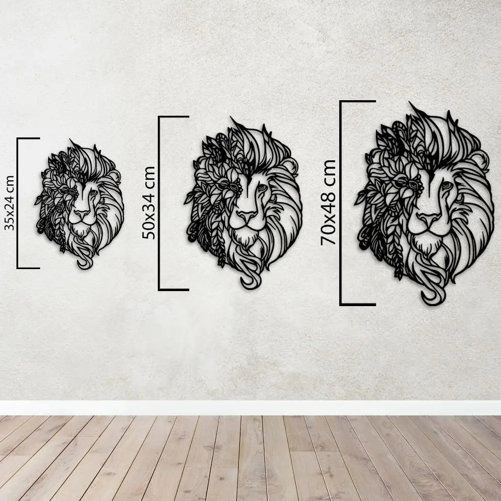Aslan Ruhu Metal Duvar Dekoru Laser Artique