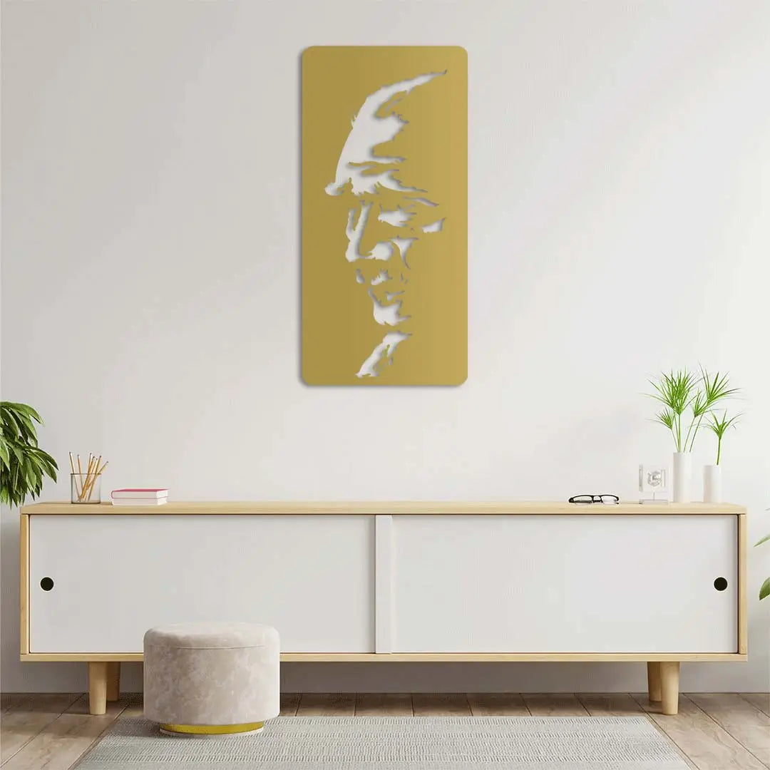 Atatürk'ün Portresi Metal Duvar Dekoru Laser Artique