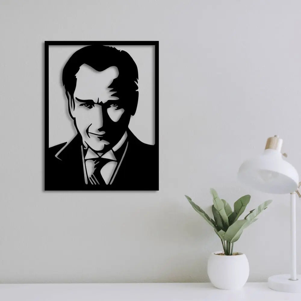 Mustafa Kemal Atatürk Metal Duvar Dekoru Laser Artique
