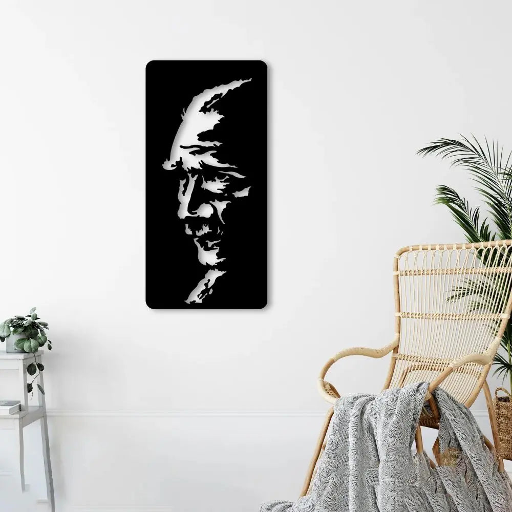 Atatürk'ün Portresi Metal Duvar Dekoru Laser Artique