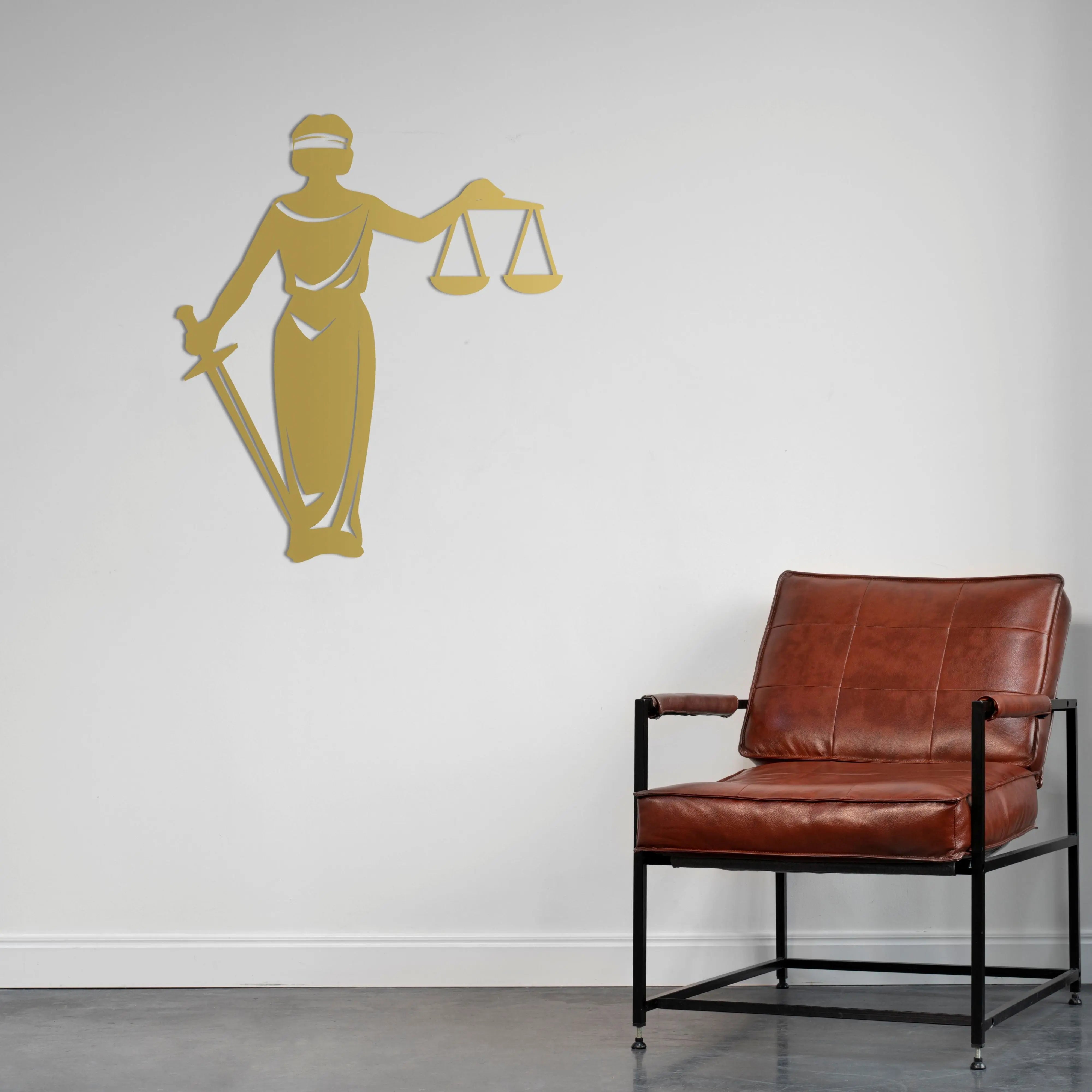 Adaletin Dengesi Metal Duvar Dekoru Laser Artique