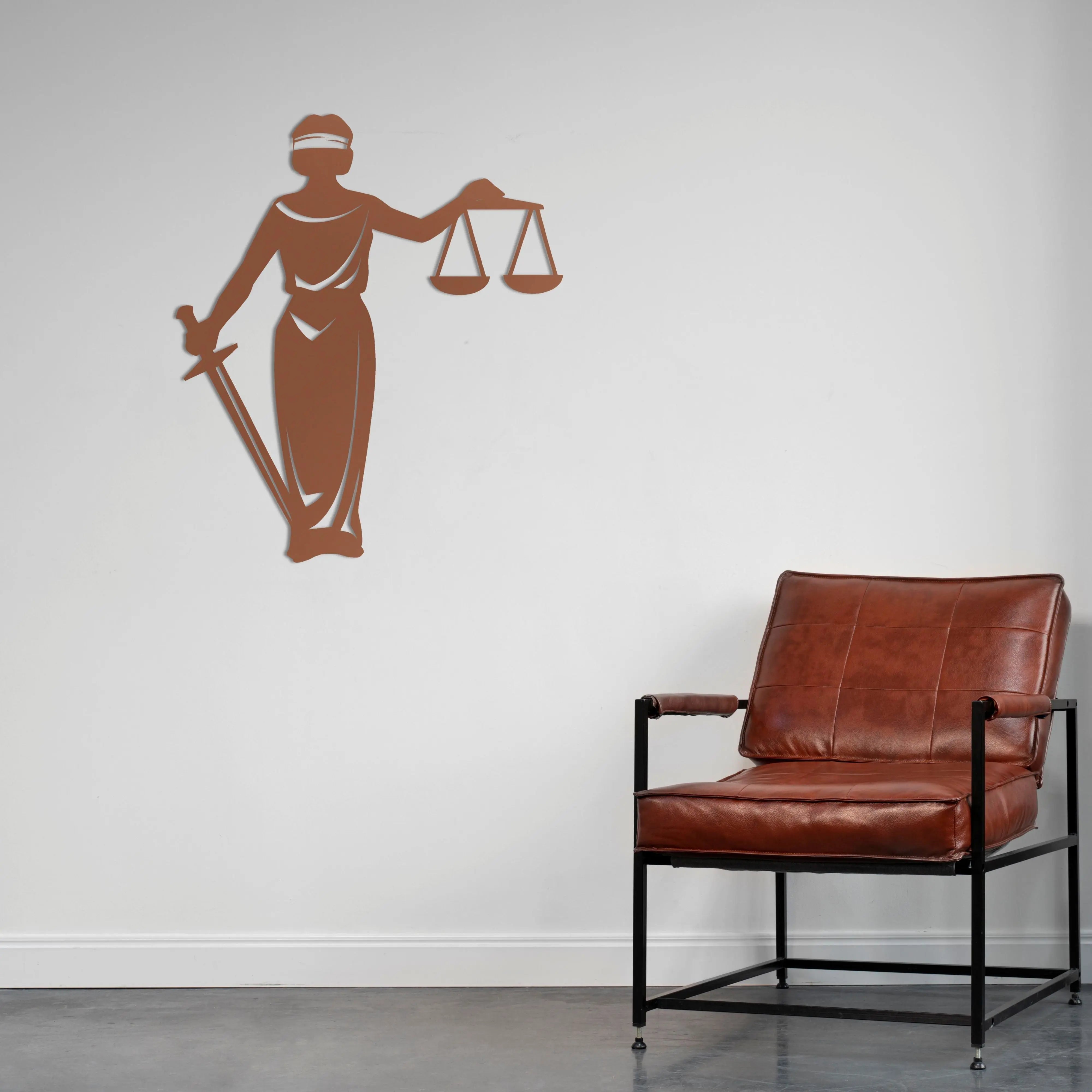 Adaletin Dengesi Metal Duvar Dekoru Laser Artique