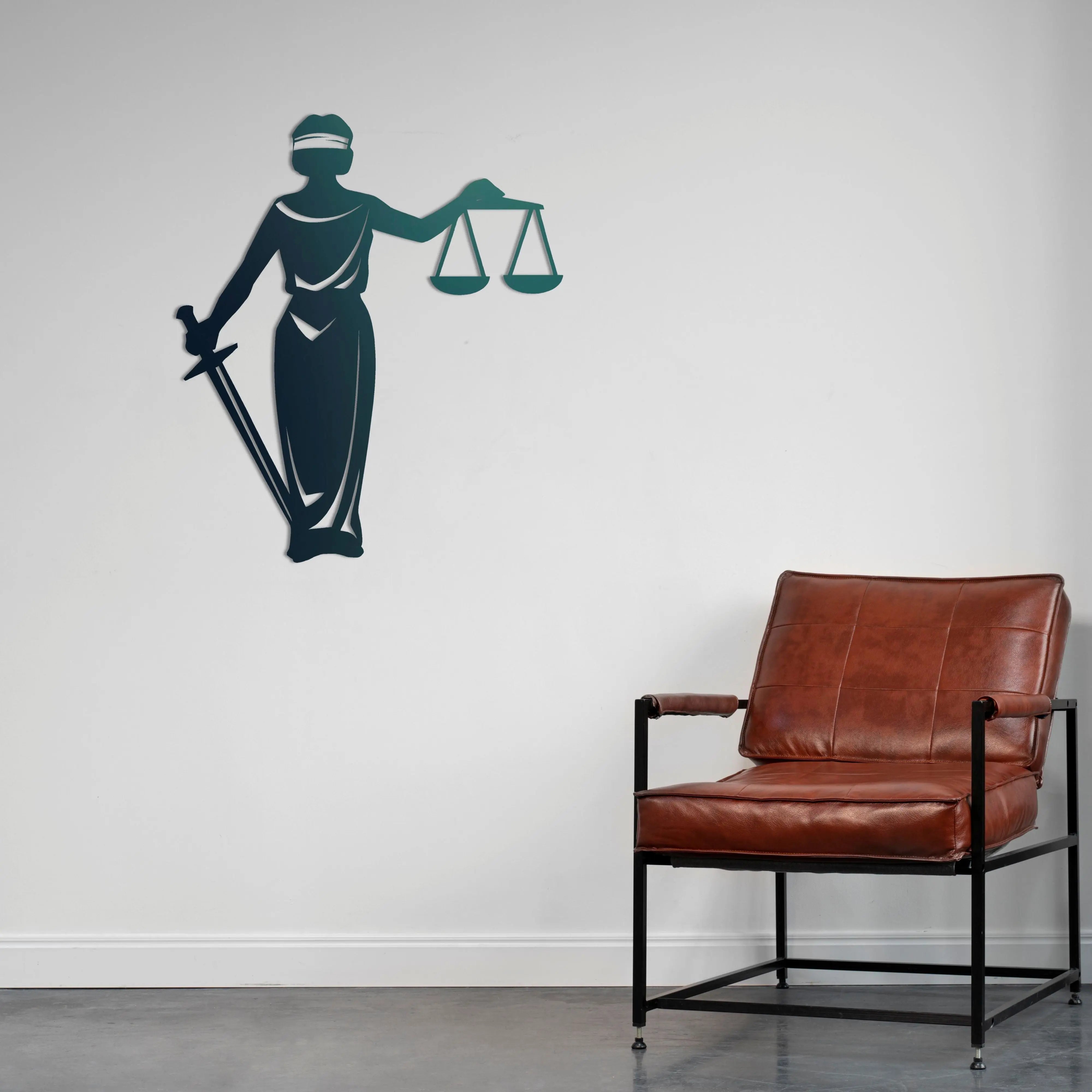 Adaletin Dengesi Metal Duvar Dekoru Laser Artique