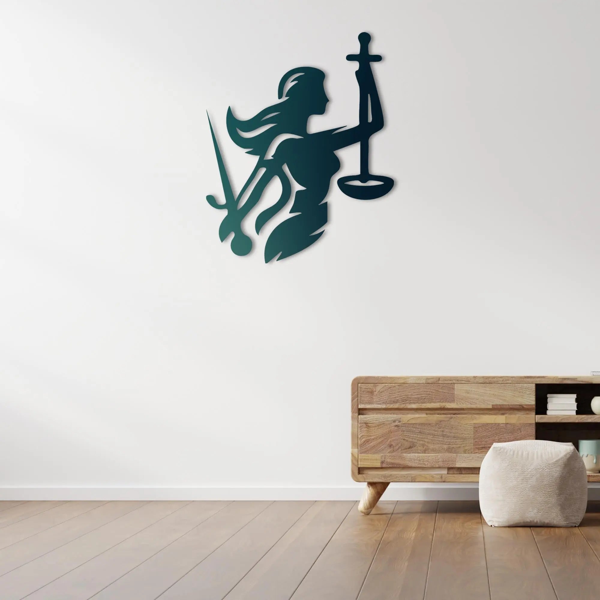 Adaletin Gücü Metal Duvar Dekoru Laser Artique