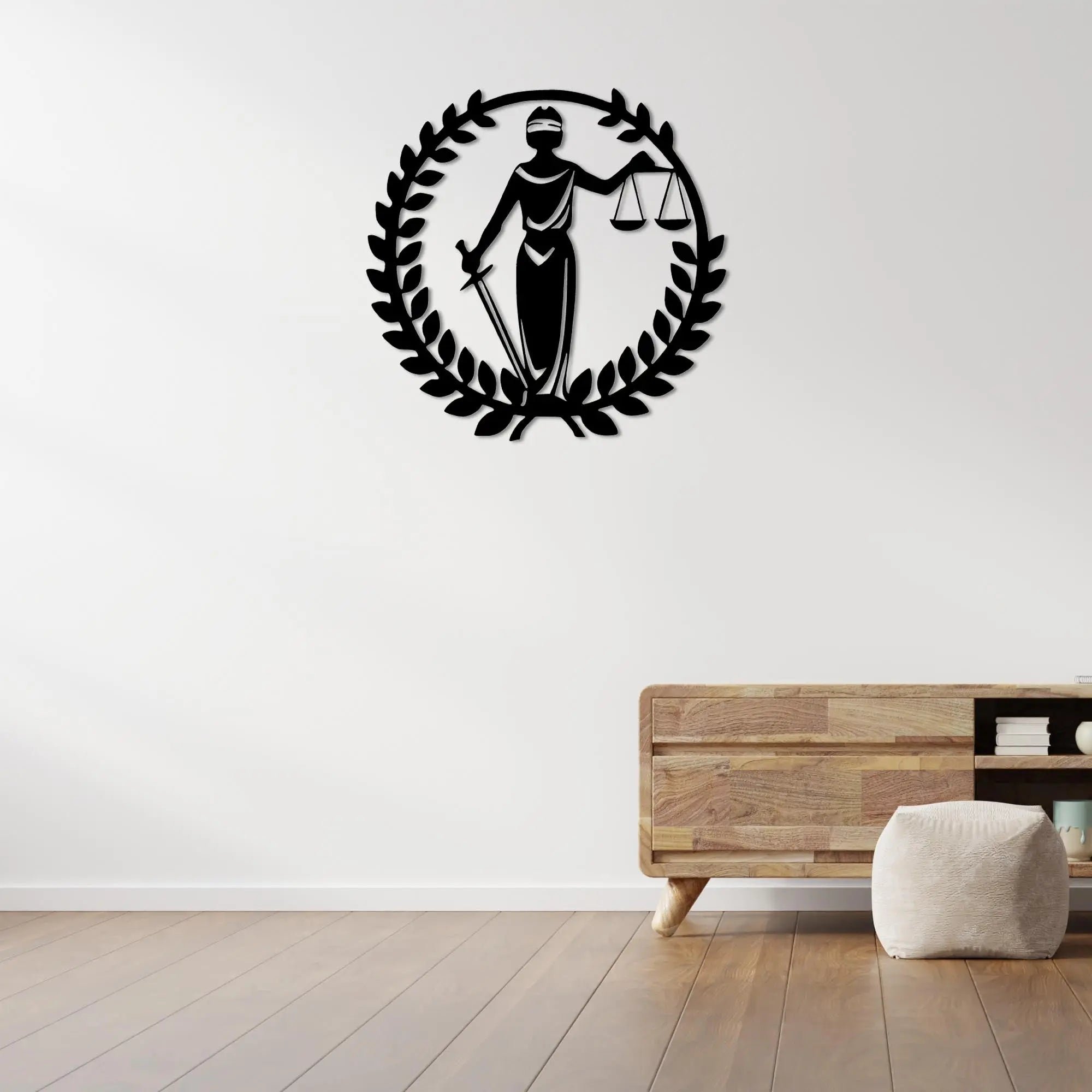 Adaletin Kalbinde Metal Duvar Dekoru Laser Artique