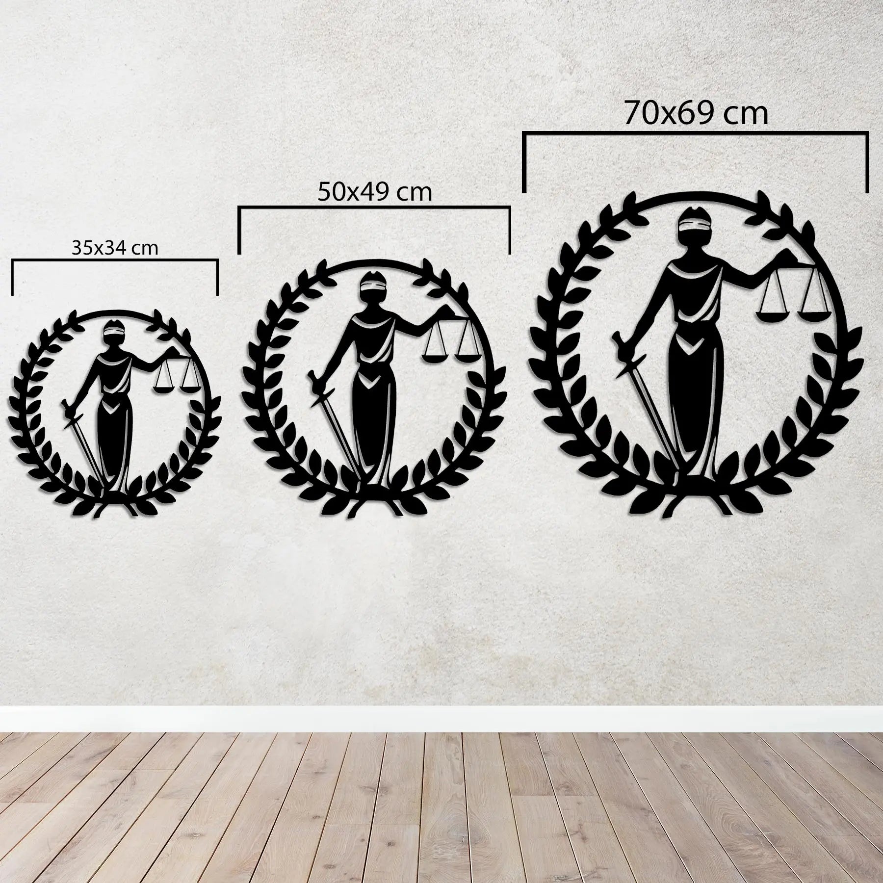 Adaletin Kalbinde Metal Duvar Dekoru Laser Artique