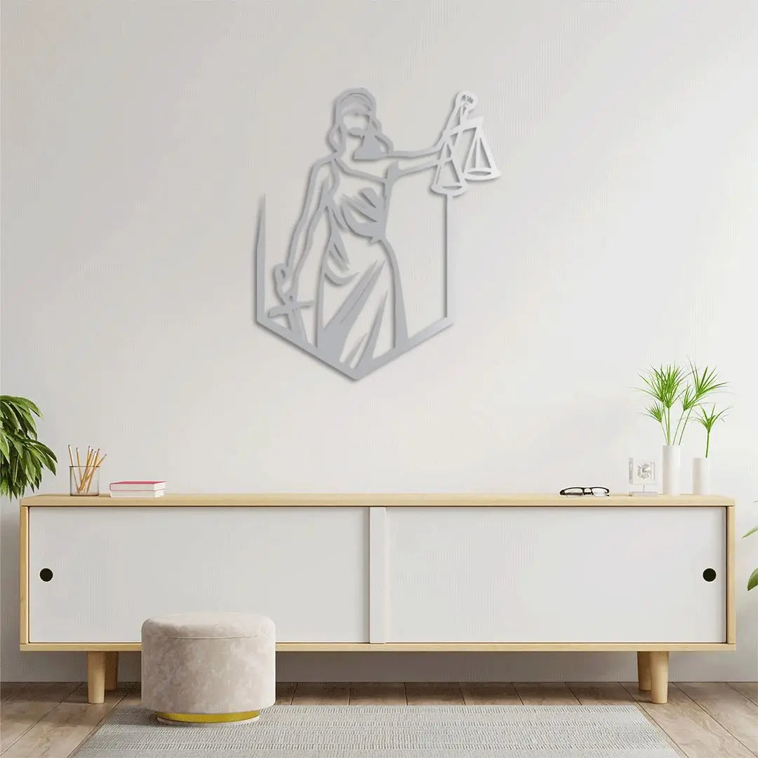 Adaletin Kalkanı Metal Duvar Dekoru Laser Artique