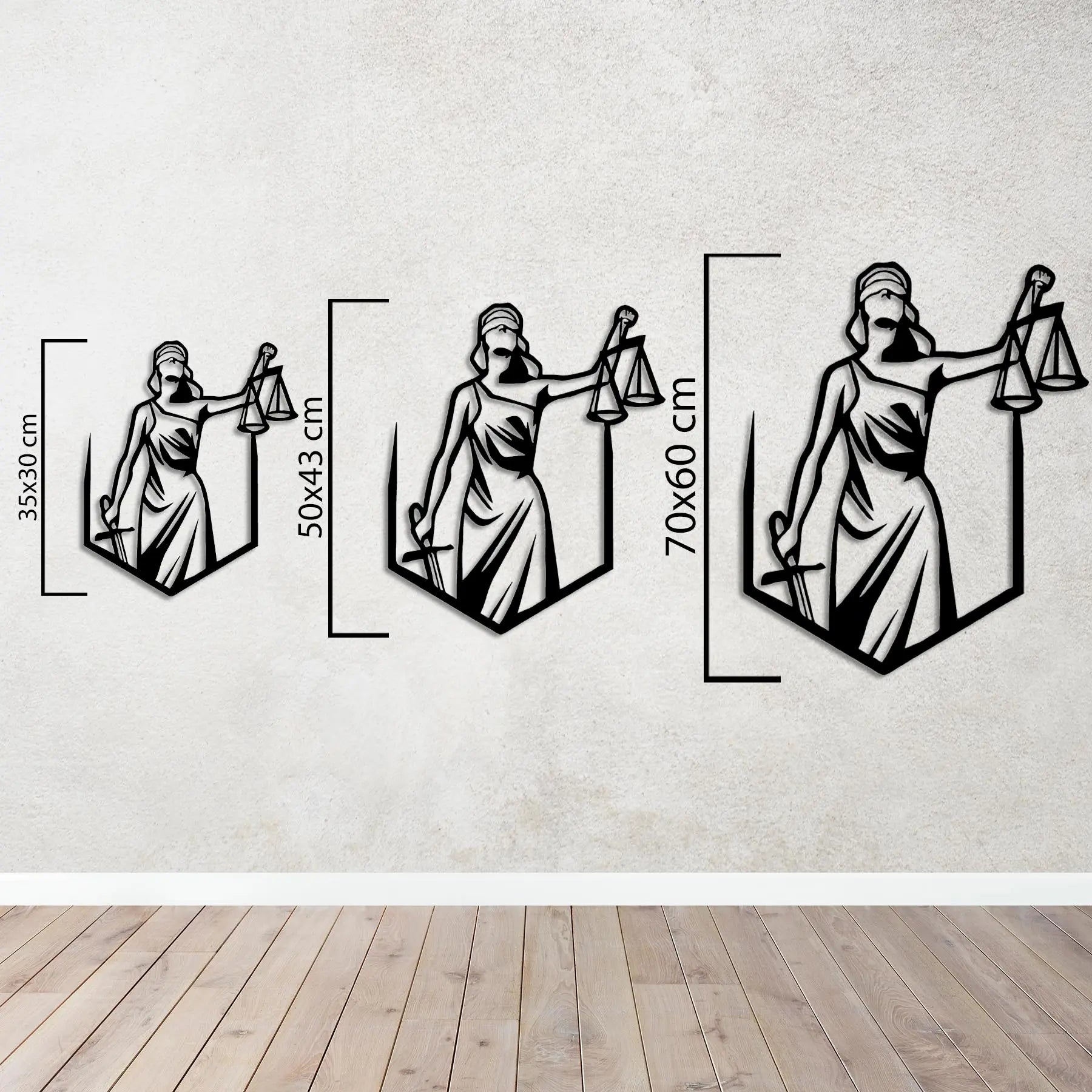 Adaletin Kalkanı Metal Duvar Dekoru Laser Artique