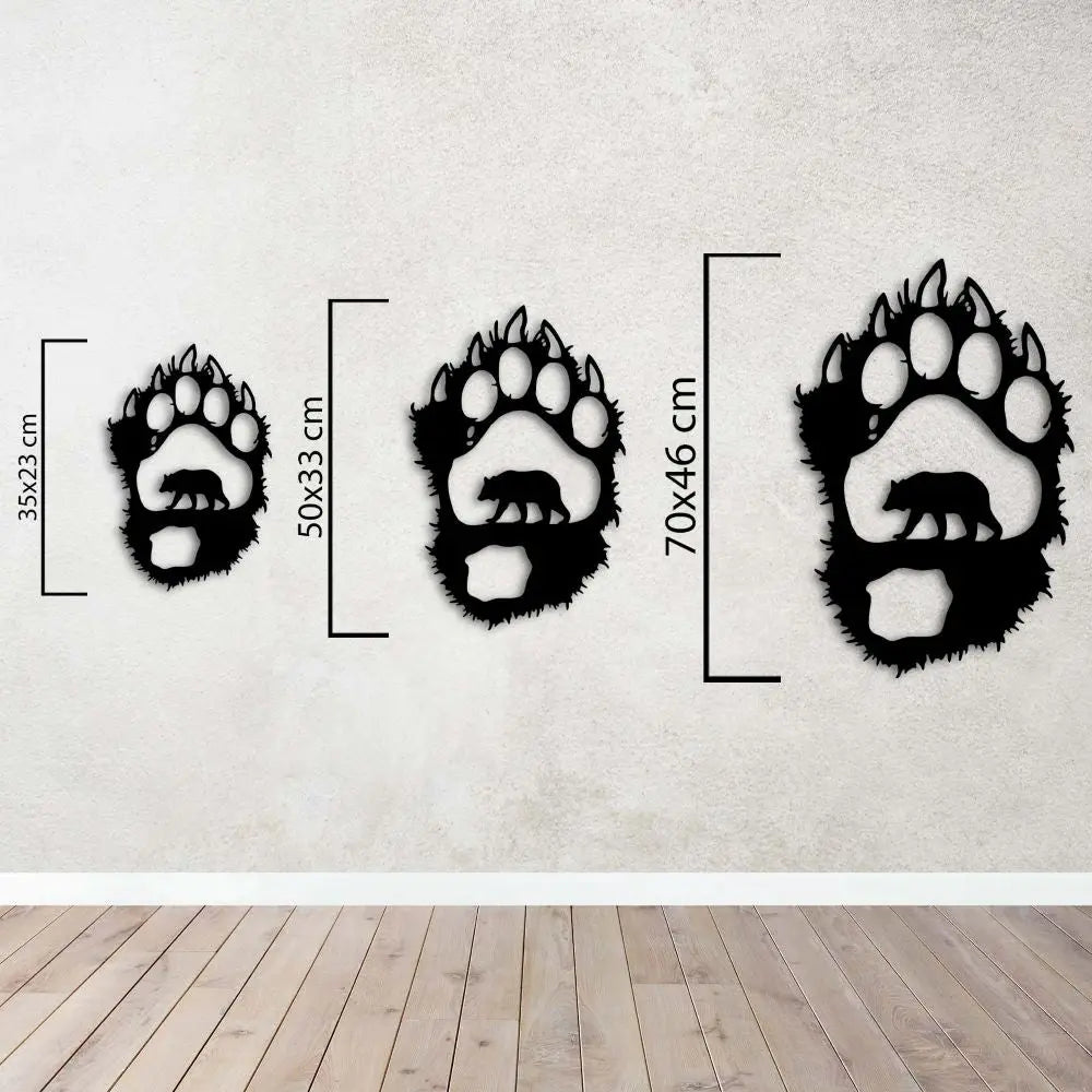 Ayı Patikasının İzleri Metal Duvar Dekoru Laser Artique