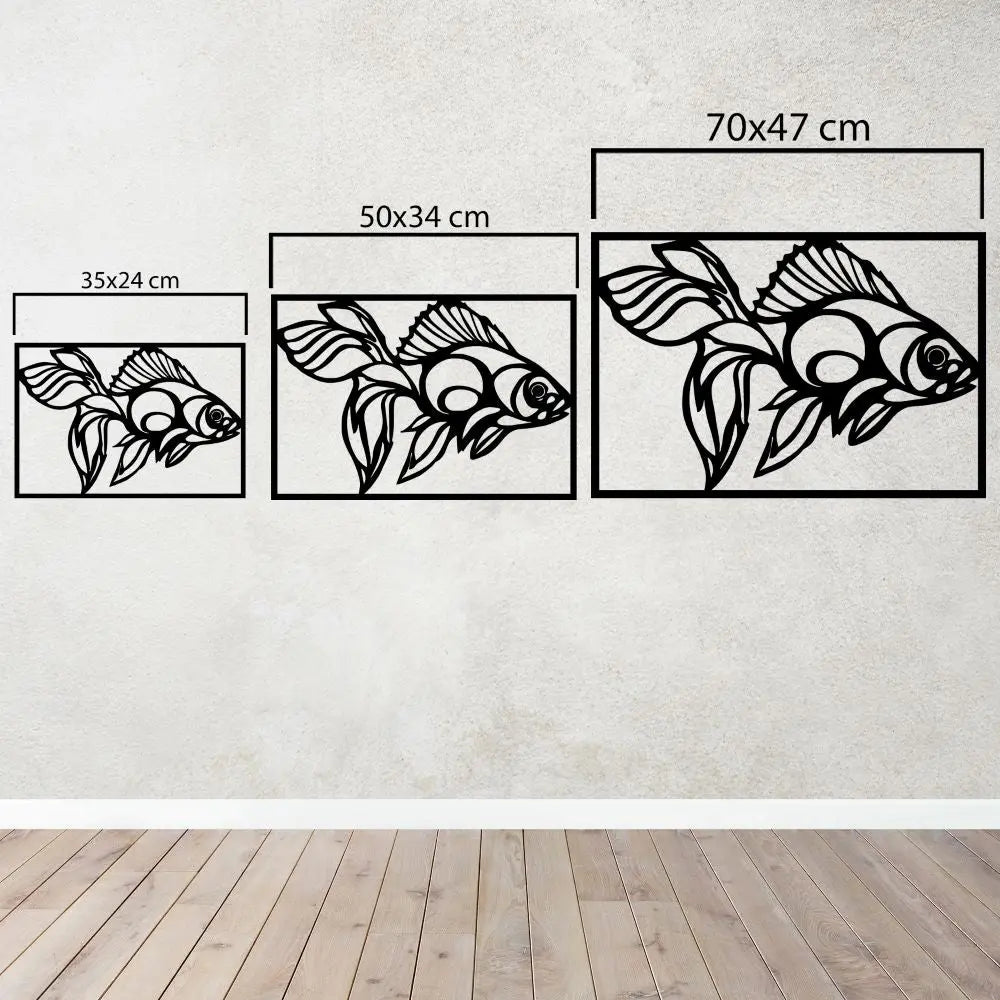 Akıntıya Karşı Balık Metal Duvar Dekoru Laser Artique