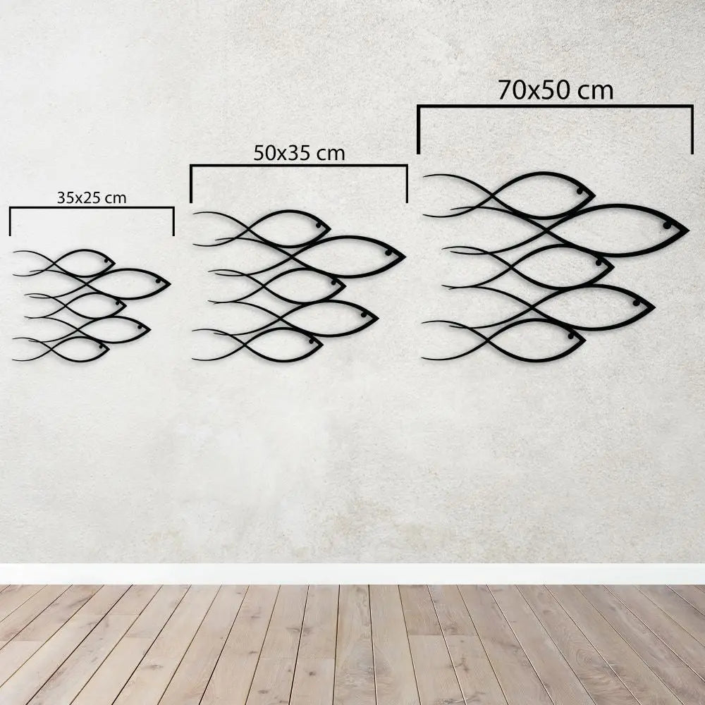 Balık Sarmalı Metal Duvar Dekoru Laser Artique