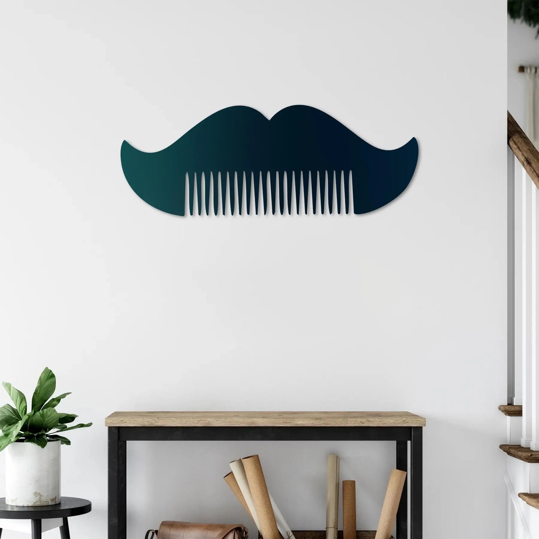 Taraklı Bıyık – Metal Duvar Dekoru Laser Artique