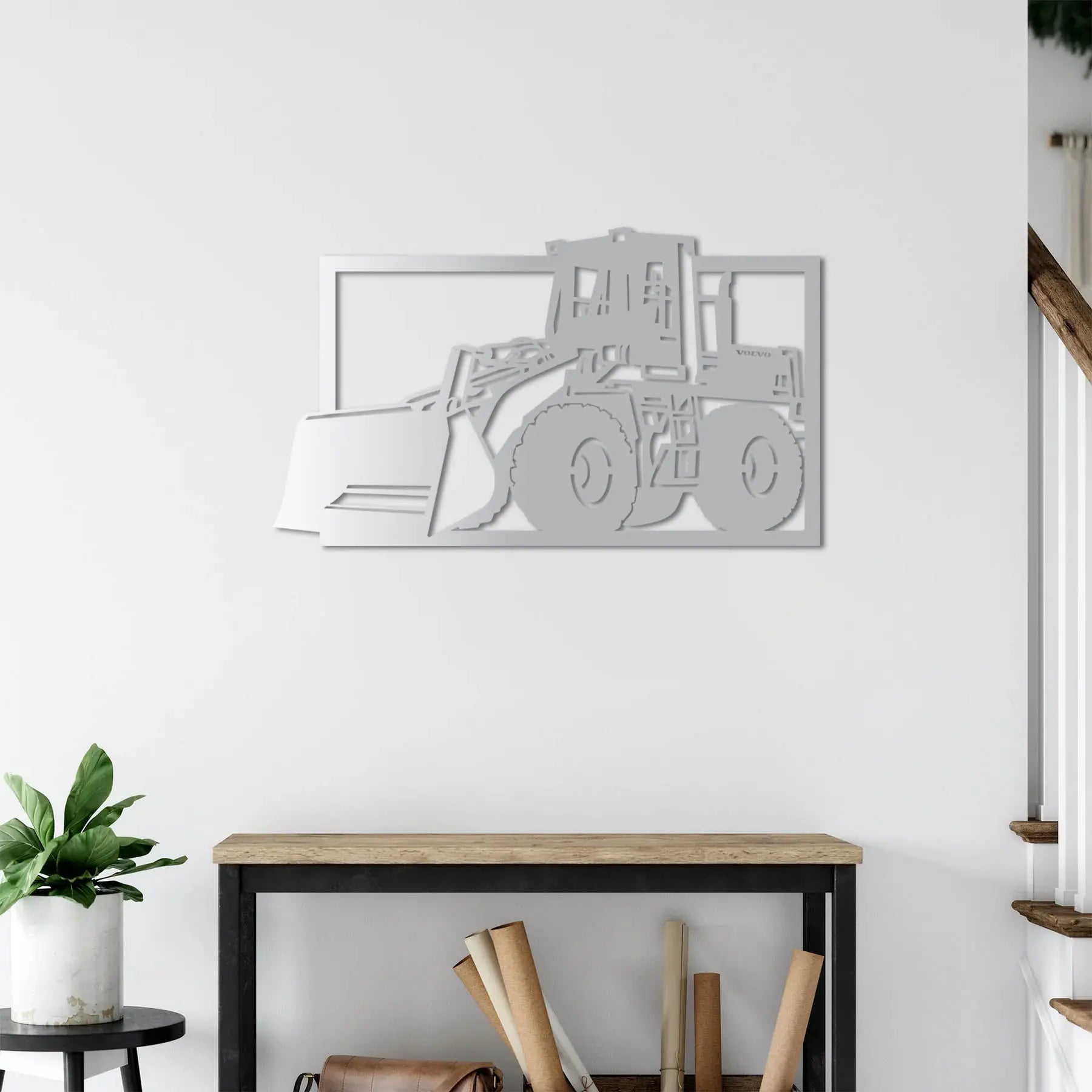 Buldozer Metal Duvar Dekoru Laser Artique