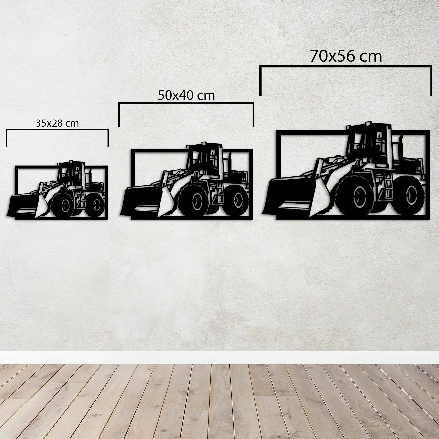 Buldozer Metal Duvar Dekoru Laser Artique