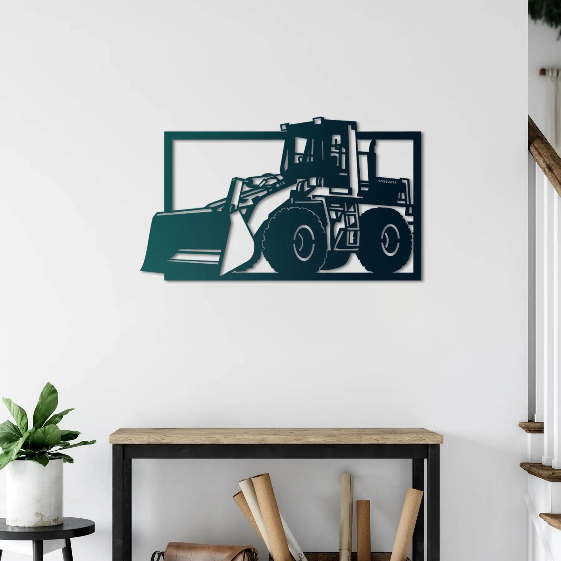 Buldozer Metal Duvar Dekoru Laser Artique