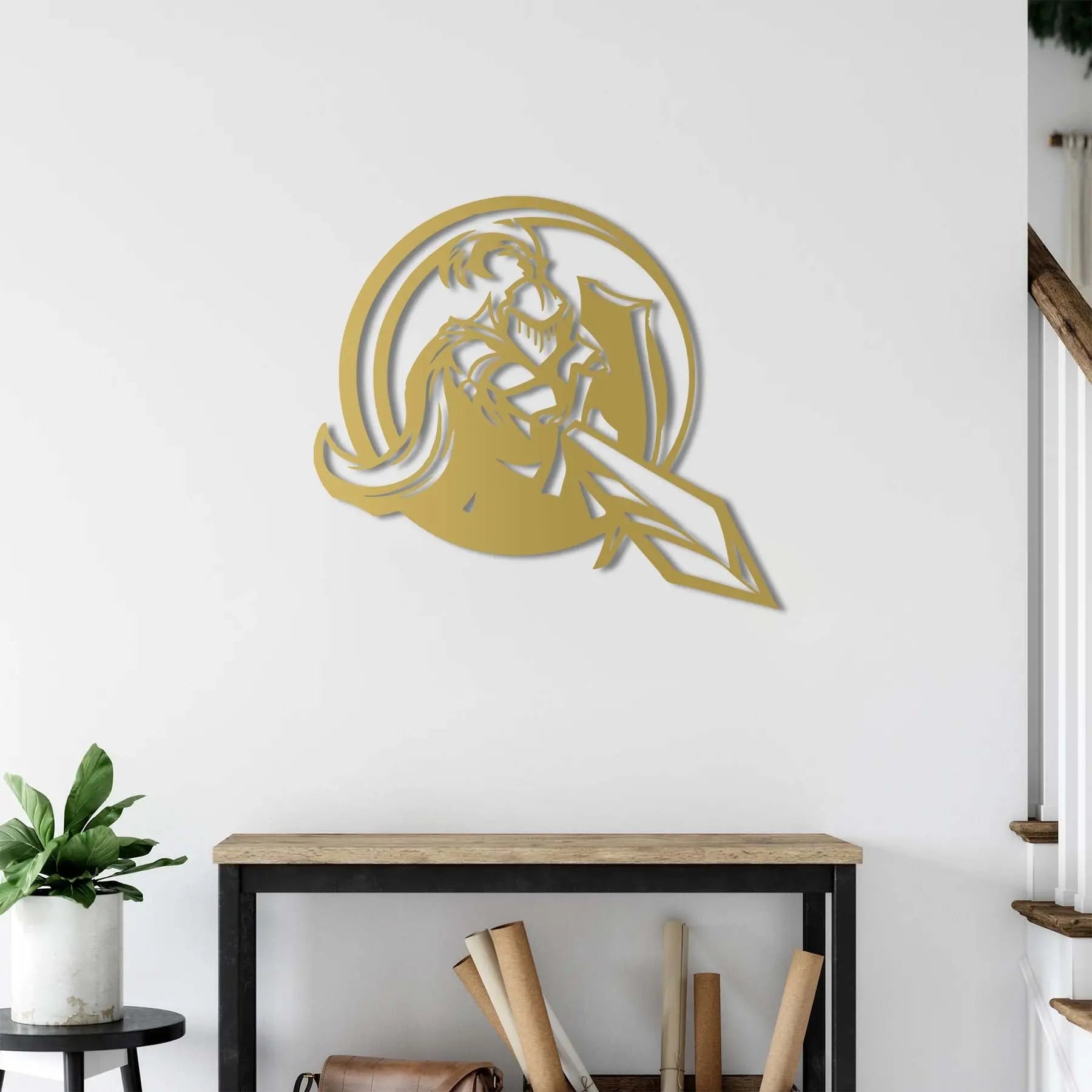 Cesur Savaşçı Metal Duvar Dekoru Laser Artique