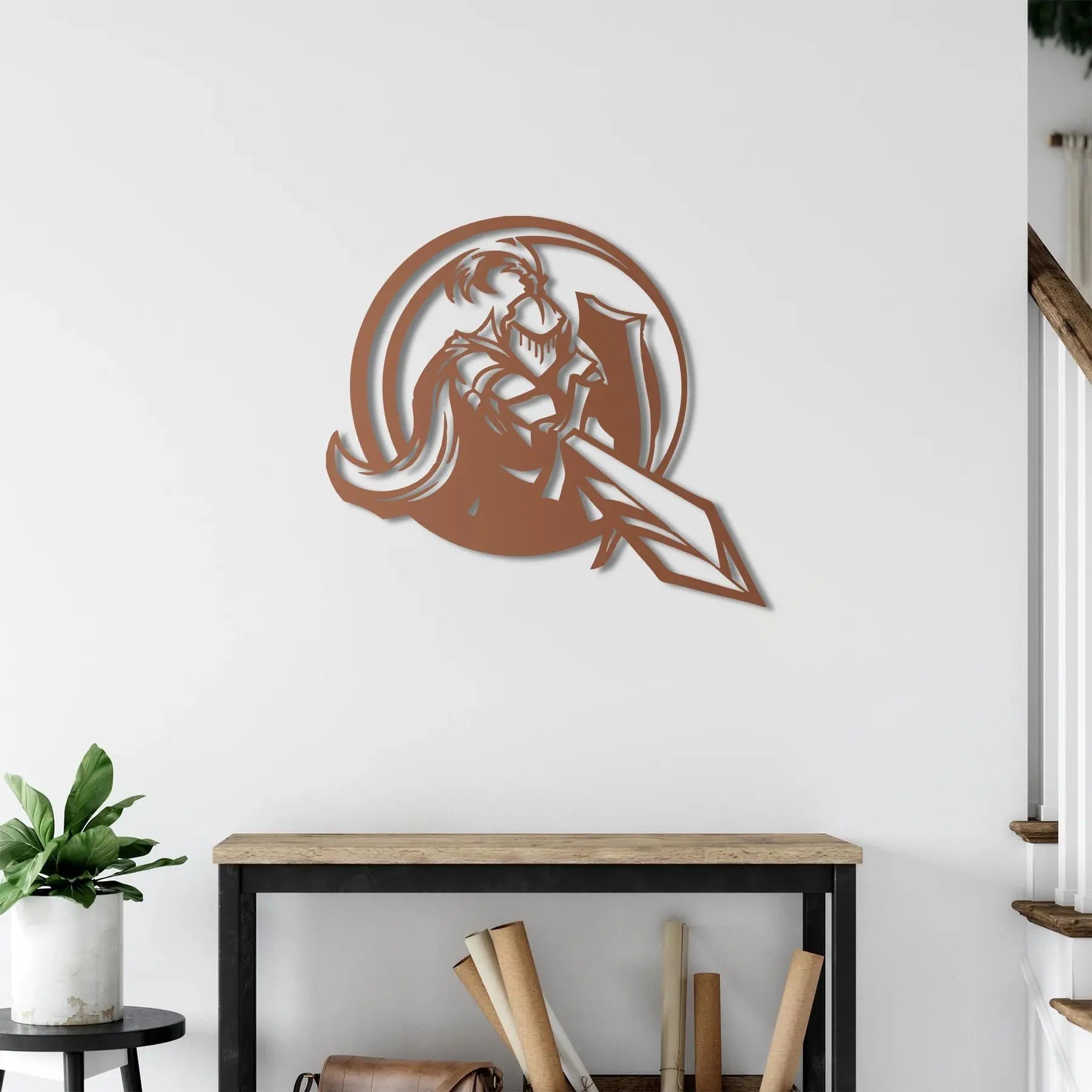 Cesur Savaşçı Metal Duvar Dekoru Laser Artique