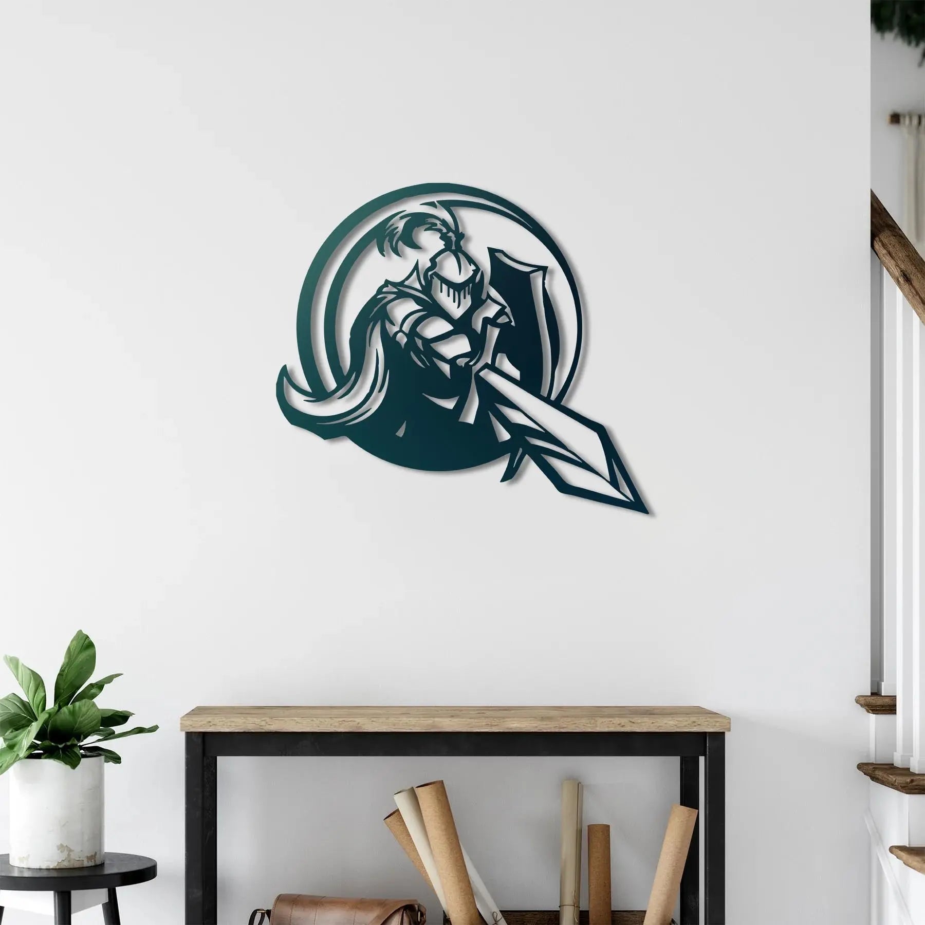 Cesur Savaşçı Metal Duvar Dekoru Laser Artique