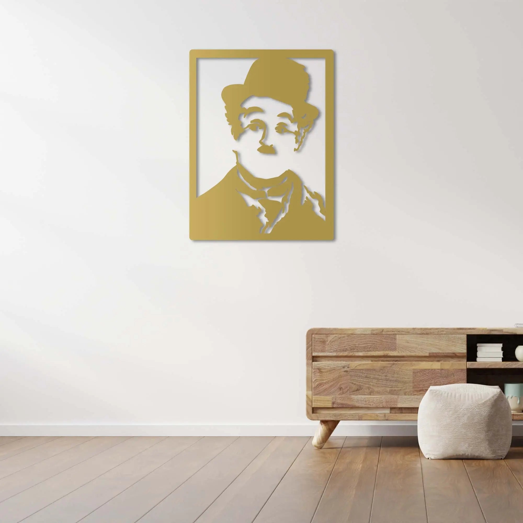 Charlie Chaplin Metal Duvar Dekoru Laser Artique
