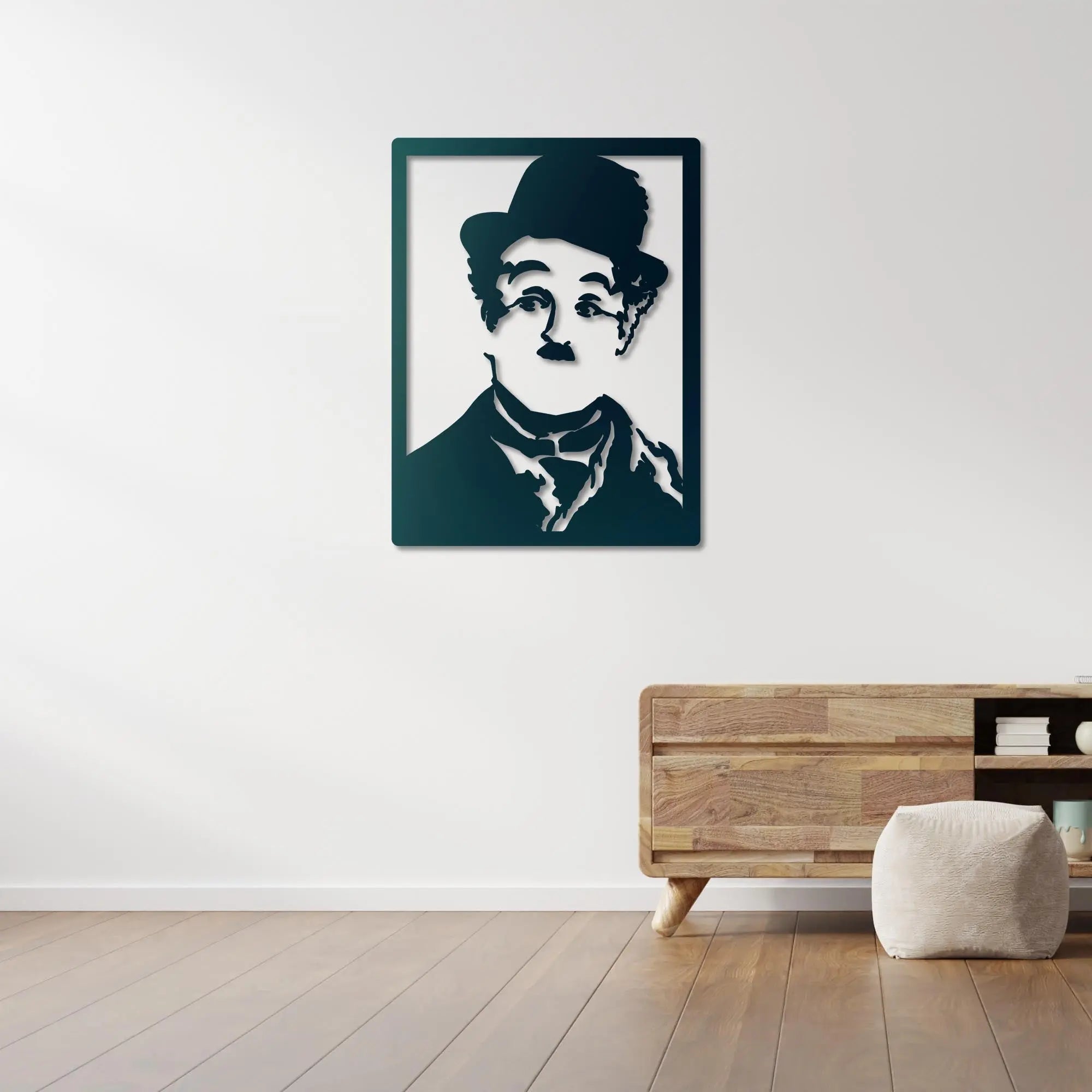 Charlie Chaplin Metal Duvar Dekoru Laser Artique