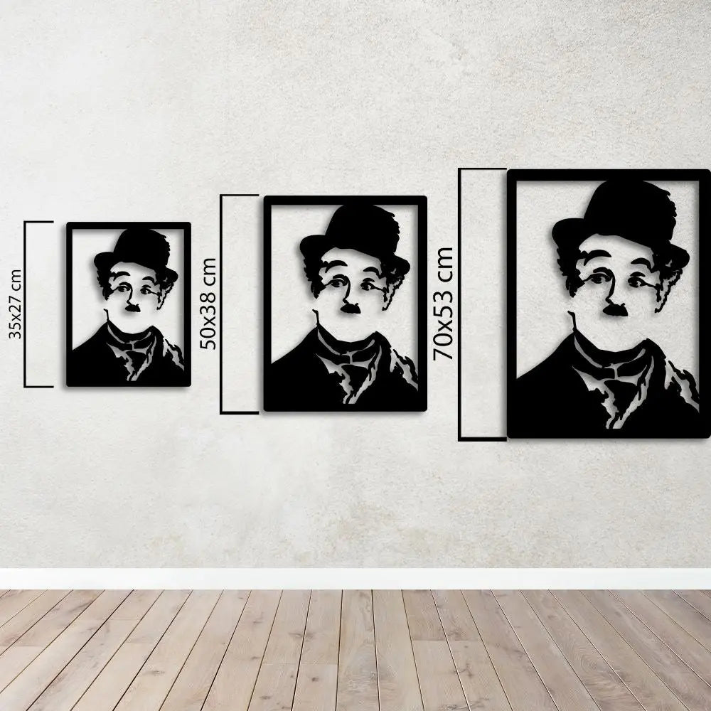Charlie Chaplin Metal Duvar Dekoru Laser Artique