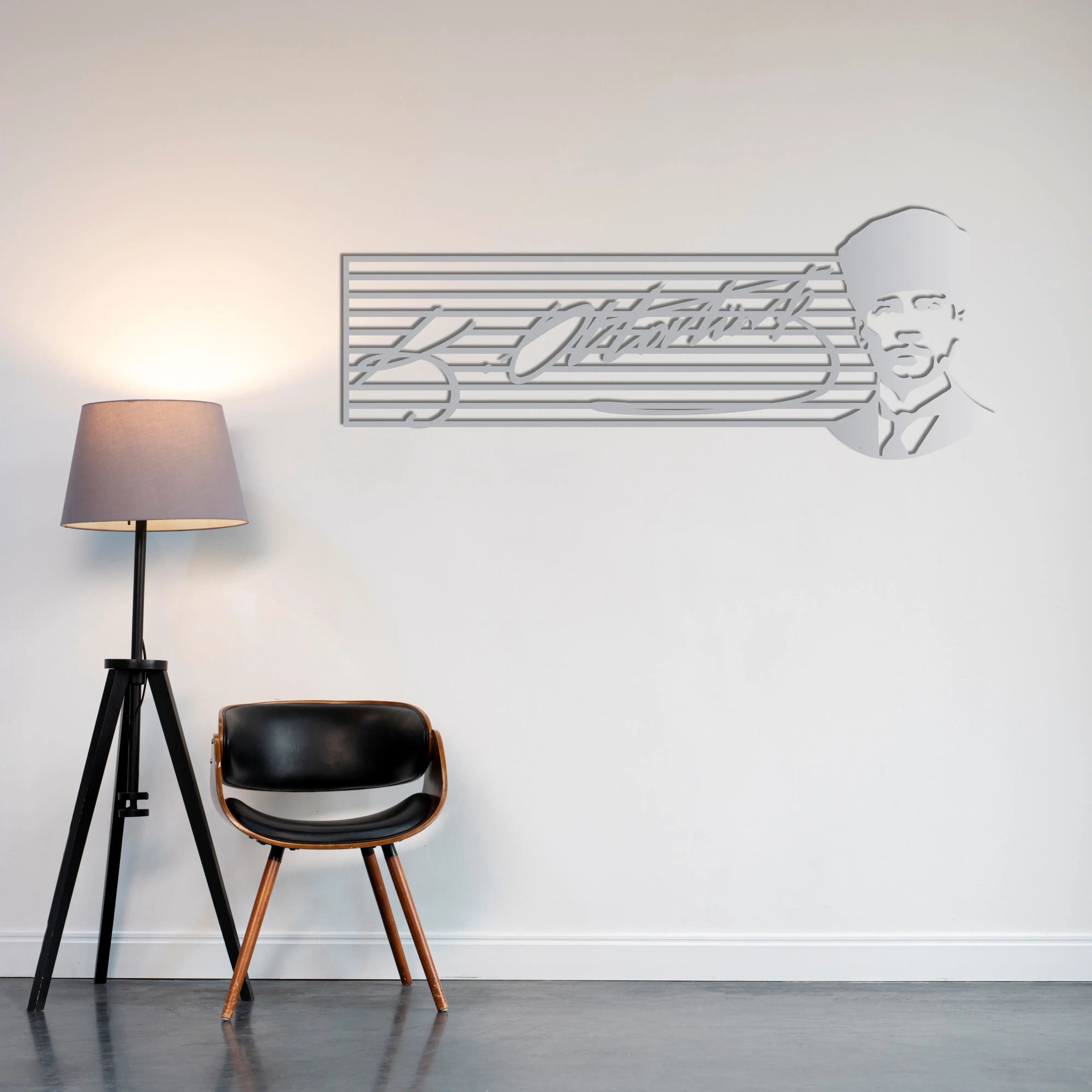 İmzanla Sonsuza Atatürk Metal Duvar Dekoru Laser Artique