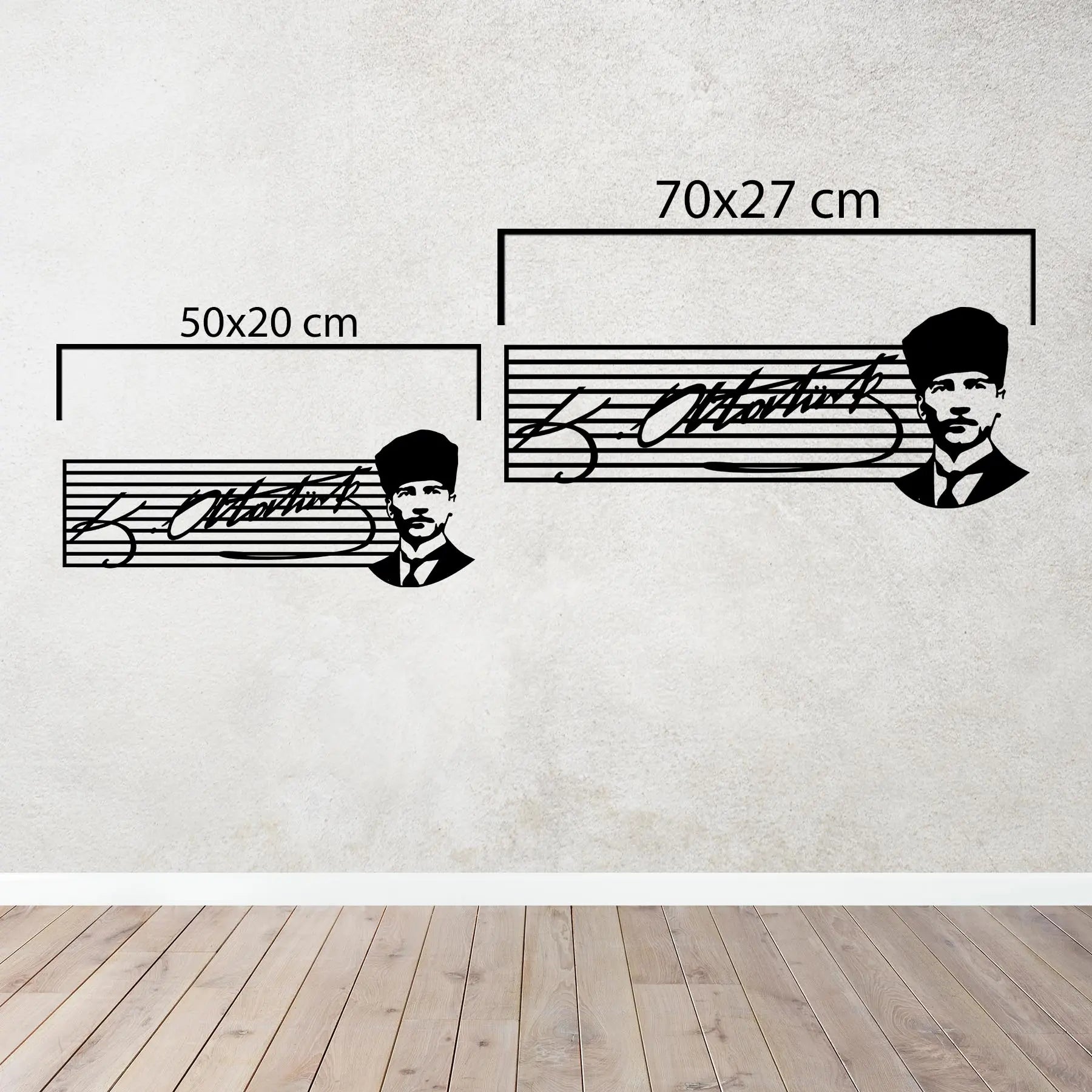 İmzanla Sonsuza Atatürk Metal Duvar Dekoru Laser Artique