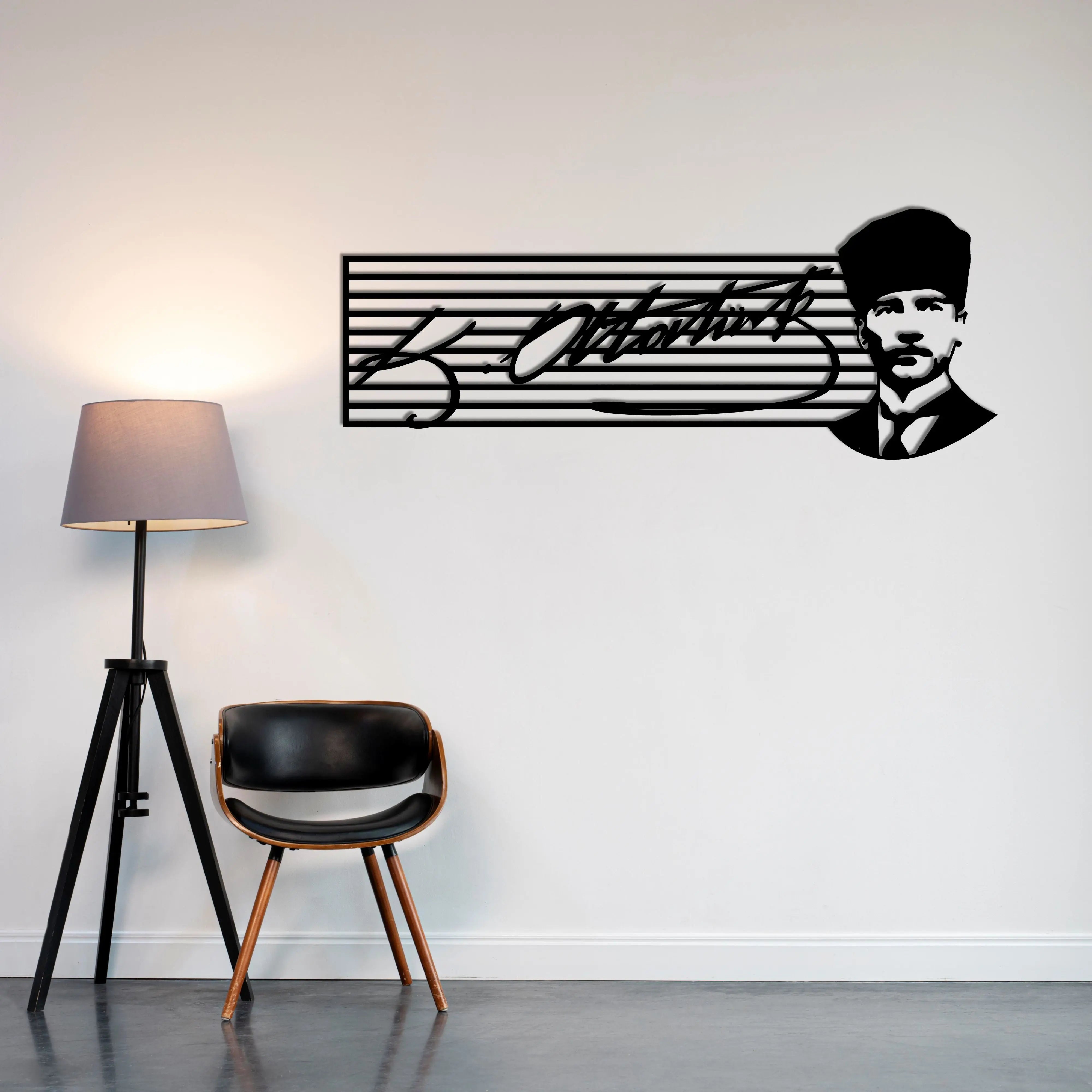 İmzanla Sonsuza Atatürk Metal Duvar Dekoru Laser Artique