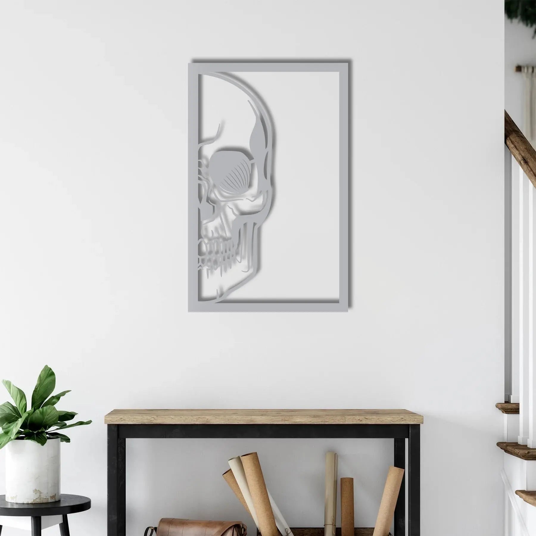 Yarım Kurukafa – Metal Duvar Dekoru Laser Artique