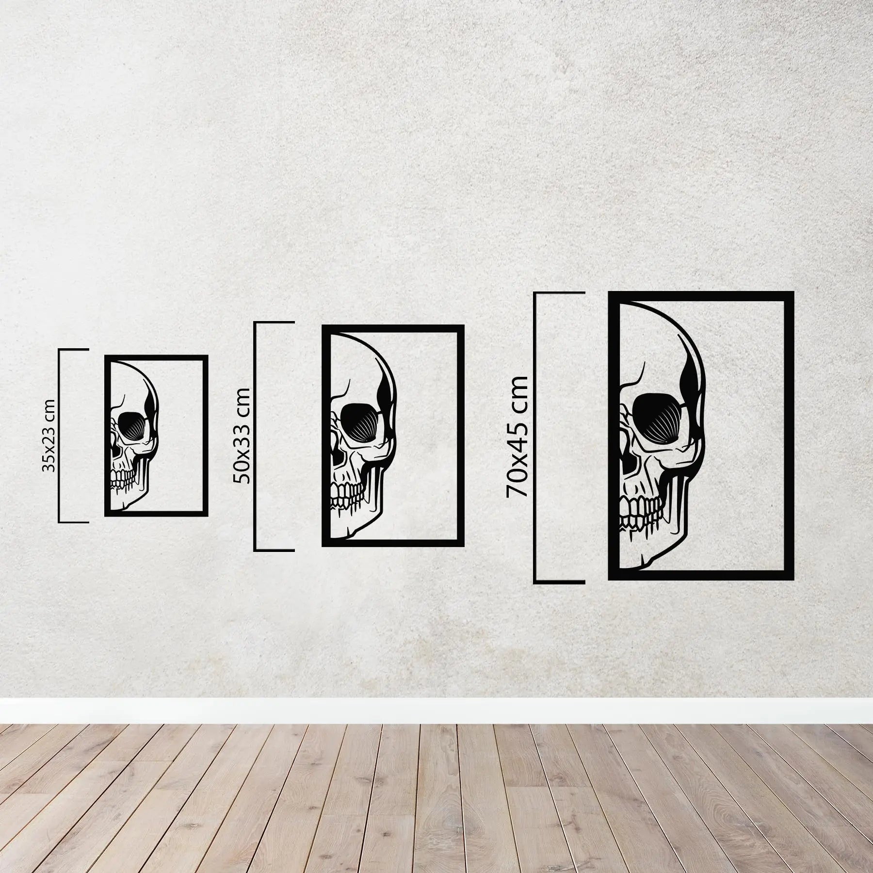 Yarım Kurukafa – Metal Duvar Dekoru Laser Artique