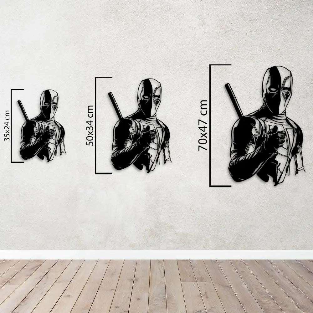 Deadpool Metal Duvar Dekoru Laser Artique