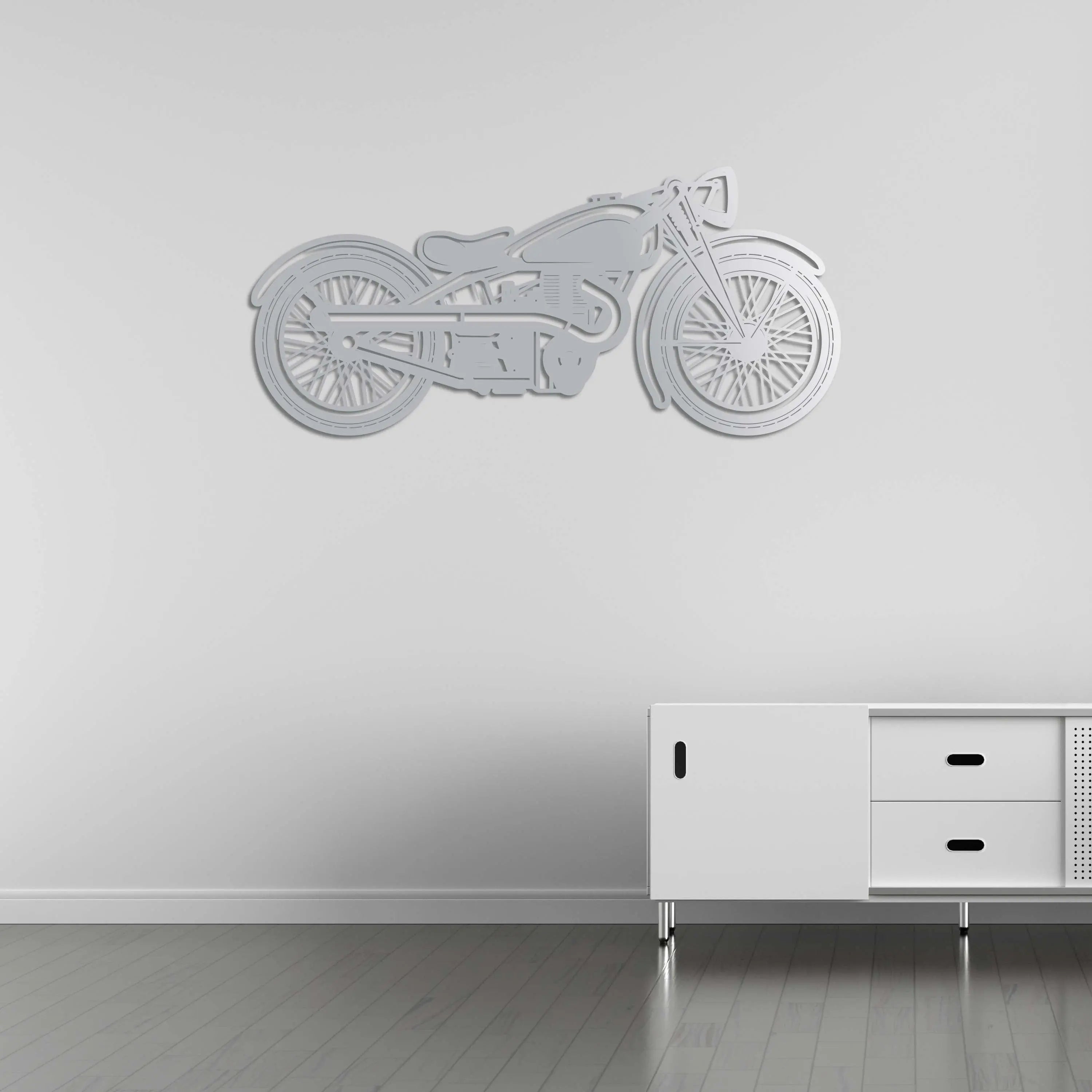 Retro Efsane – Metal Motosiklet Duvar Dekoru Laser Artique
